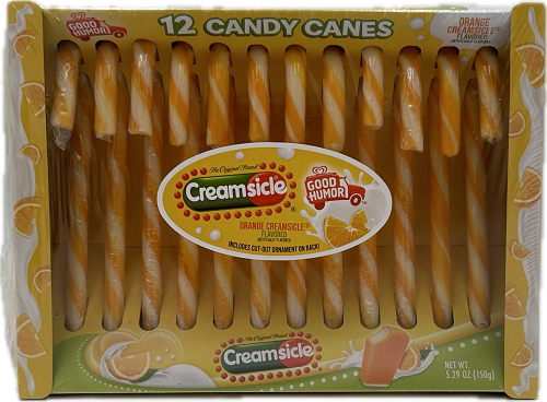CREAMSICLE CANDY CANES 12CT 5.92oz ORANGE BEST BY 4/30/26