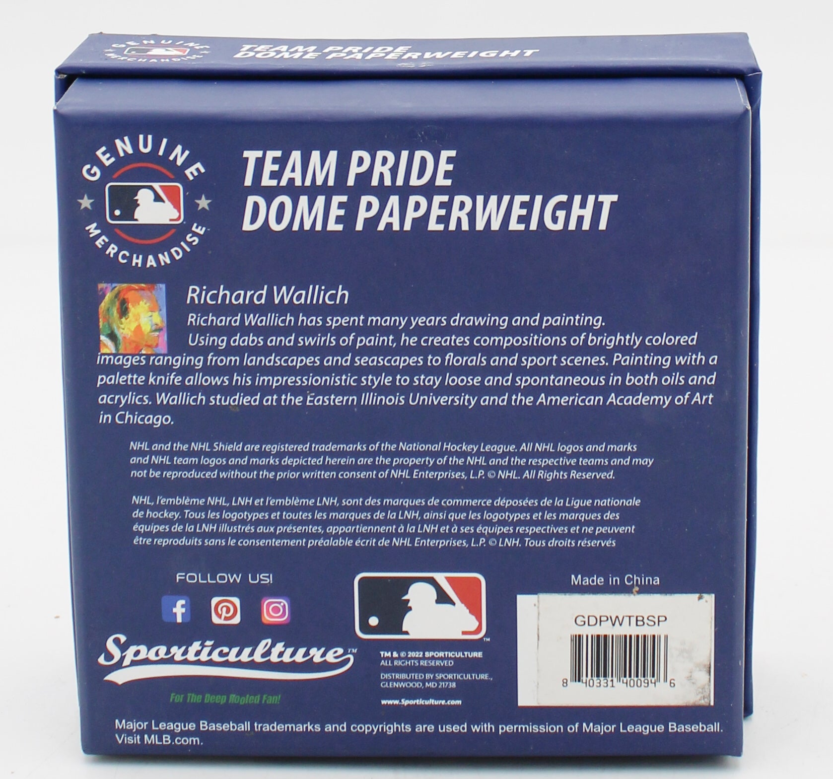 SAN DIEGO PADRES GLASS DOME PAPERWEIGHT 4"