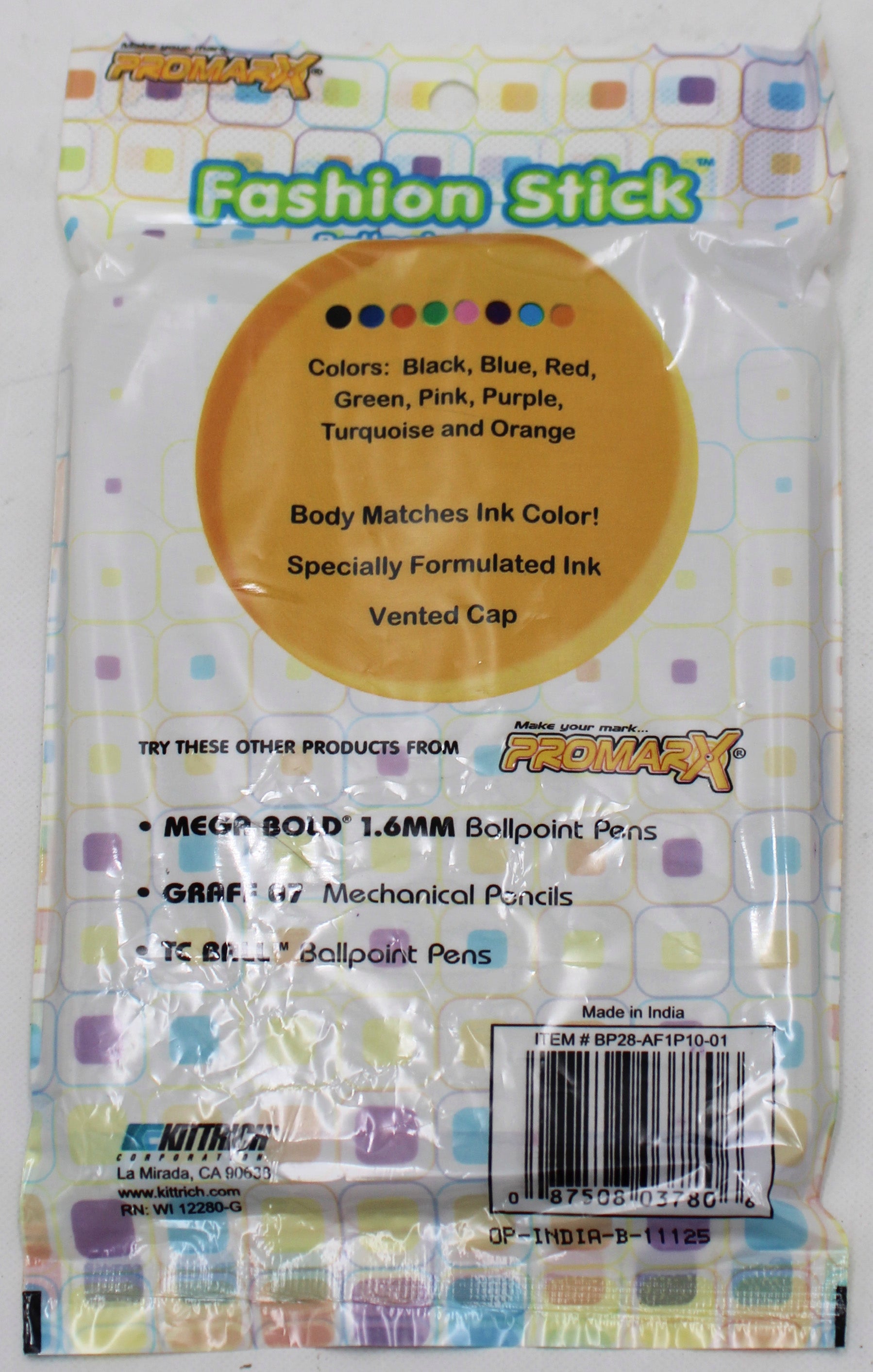 PROMARX BALLPOINT PENS 1.0 MM ASSORTED 10CT