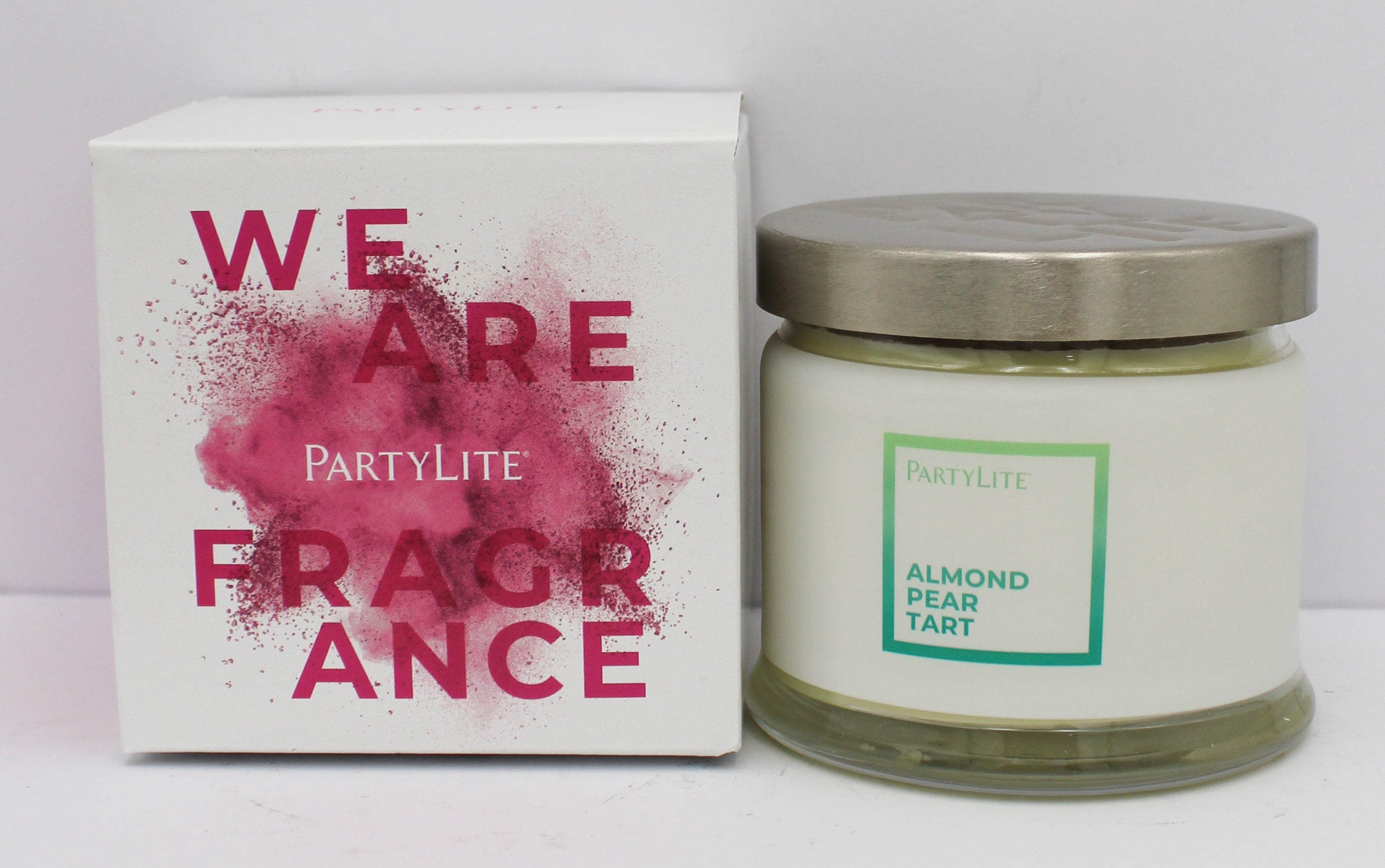 PARTYLITE ALMOND PEAR TART 3-WICK JAR CANDLE 13.2oz