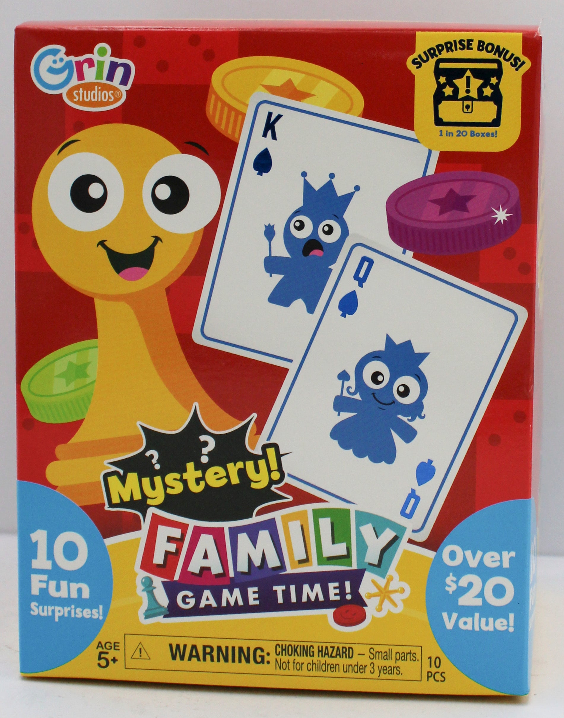 GRIN FAMILY GAME TIME MYSTERY TOY BOX 5.5in x 5.5in x 7in