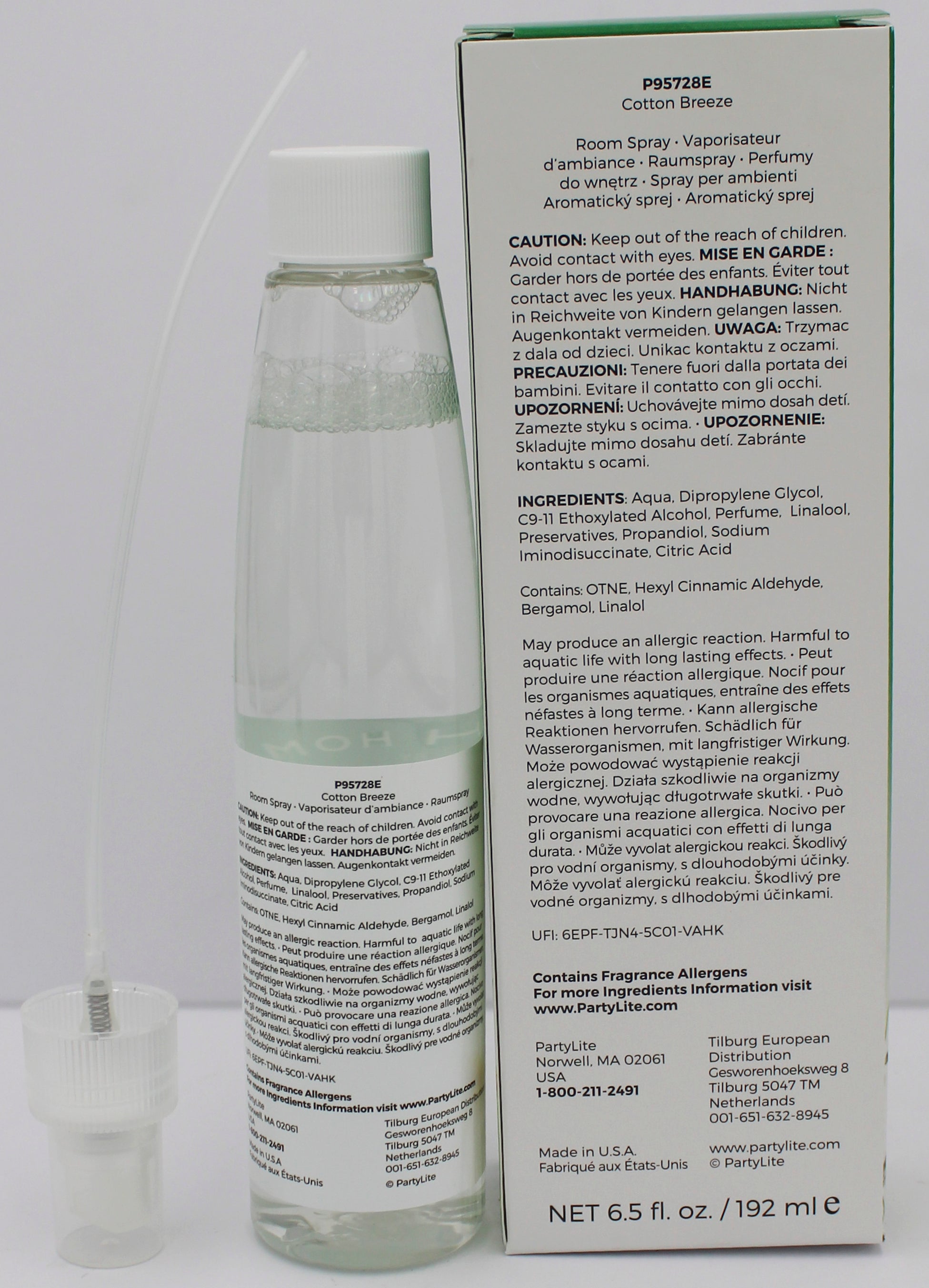 PARTYLITE FRESH HOME COTTON BREEZE LINEN & ROOM SPRAY 6.5oz