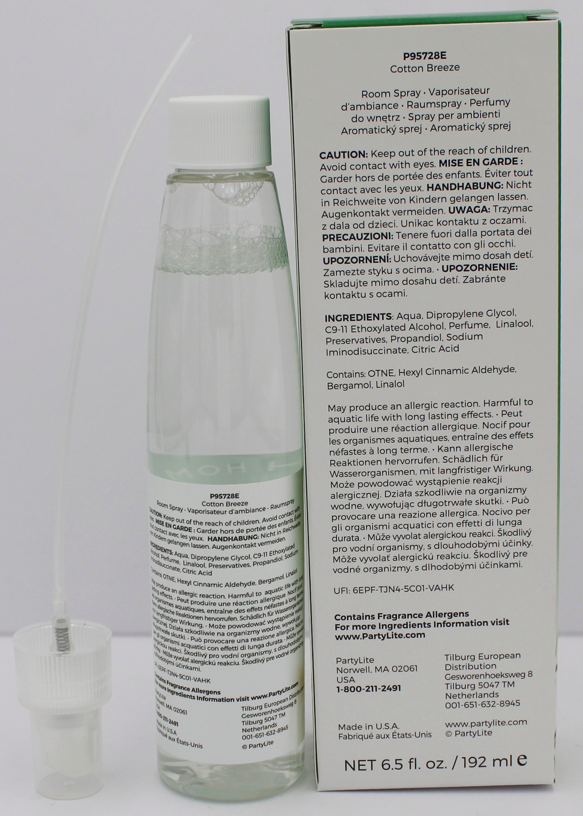 PARTYLITE FRESH HOME COTTON BREEZE LINEN & ROOM SPRAY 6.5oz