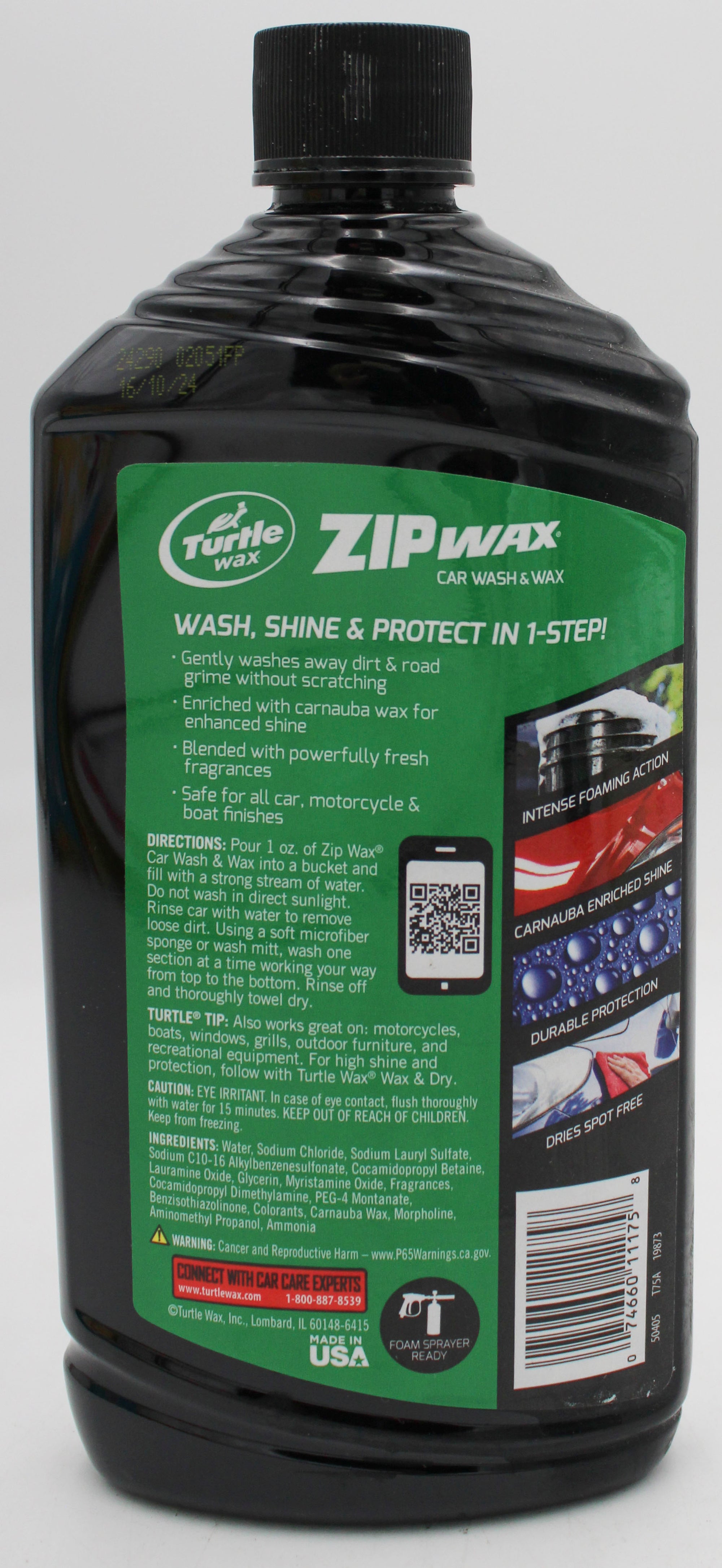 SP TURTLE WAX CAR WASH &WAX 16oz ZIP WAX