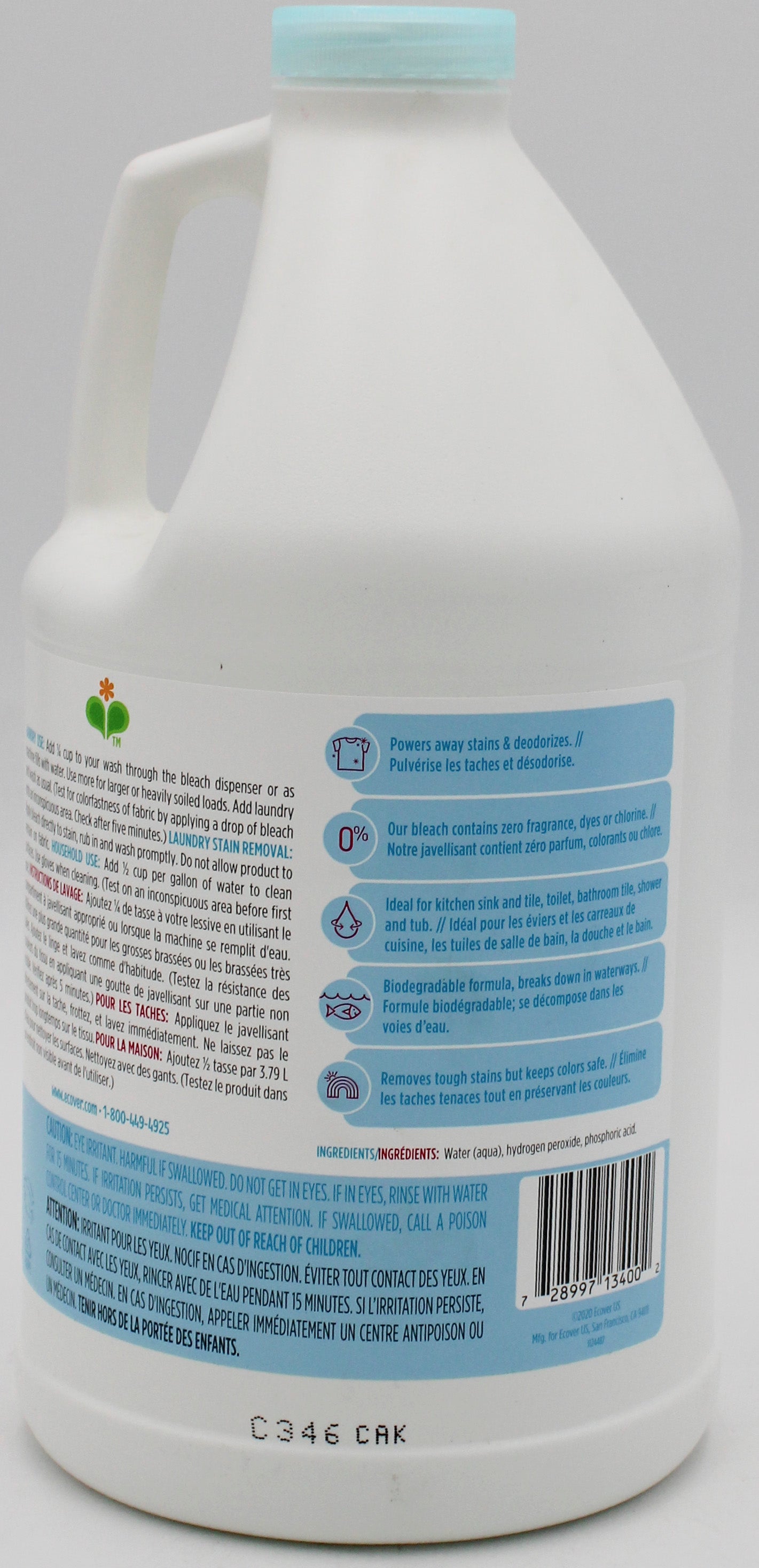 ECOVER ZERO NON-CHLORINE BLEACH 64oz NA