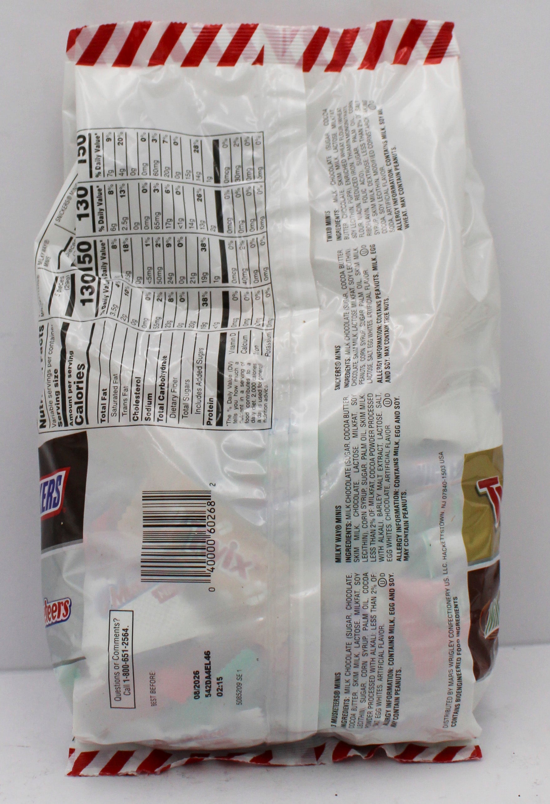 MARS WRIGLEY MINIS ASSORTED CHOCOLATE CANDY BARS 70CT BB 8/26