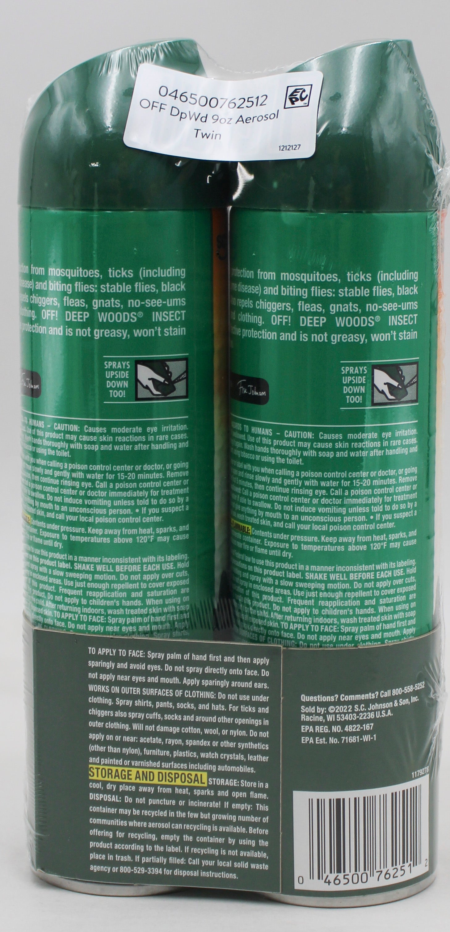 SP OFF! DEEP WOOD INSECT REPELLENT V 2ct 9oz