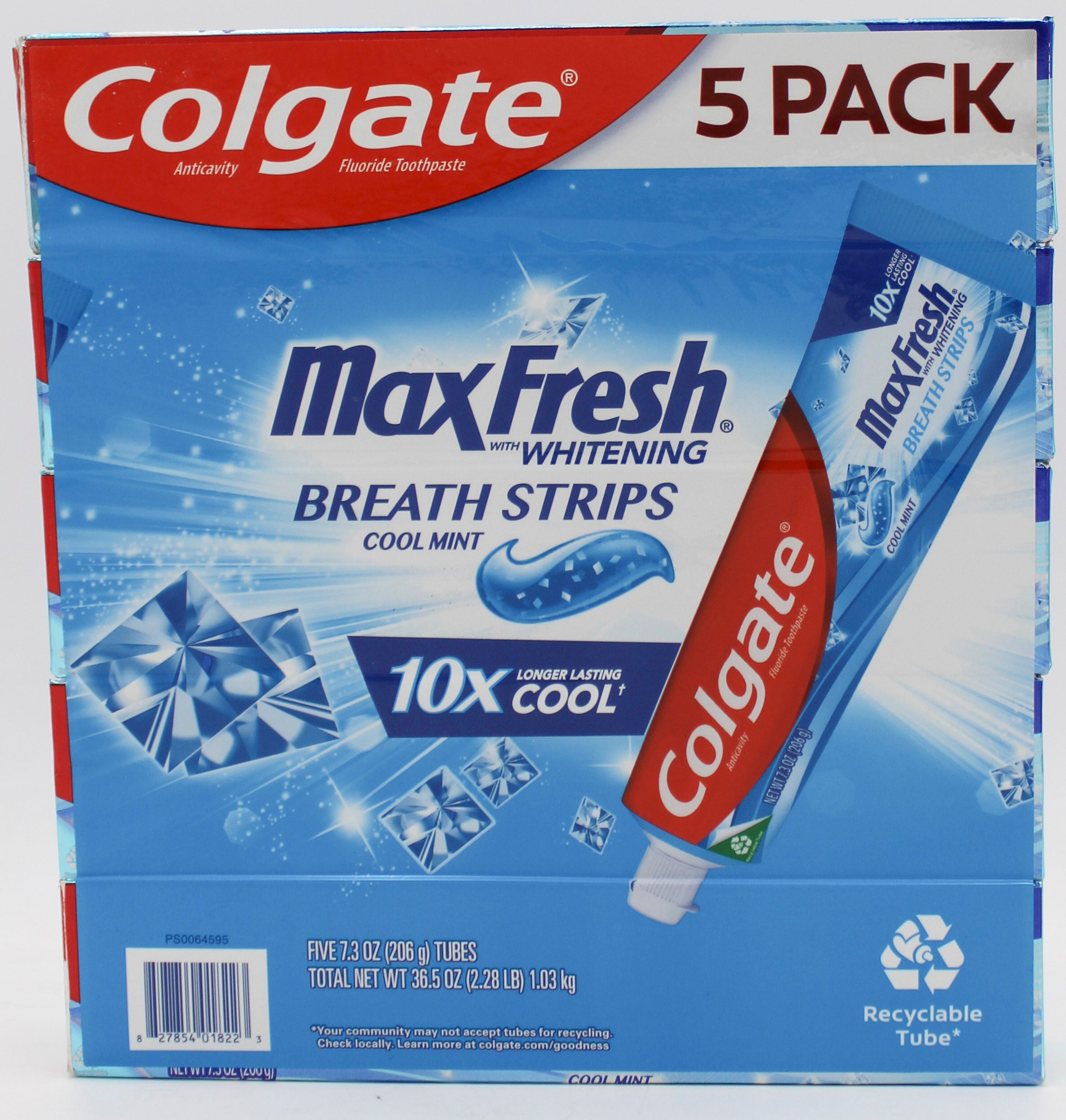 COLGATE MAX FRESH TOOTHPASTE COOL MINT 5ct 7.3oz NI