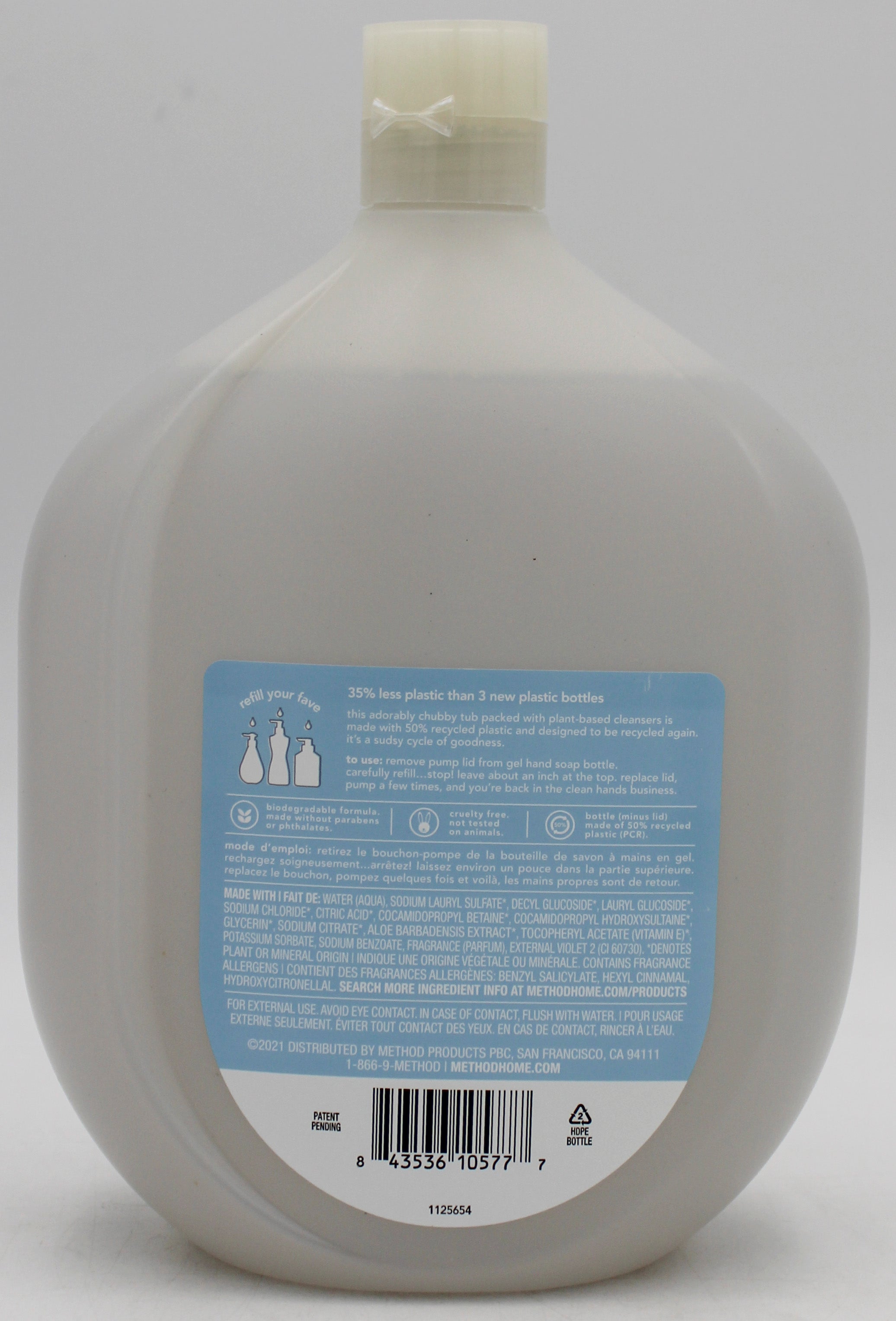 METHOD GEL HAND WASH SWEET WATER REFILL 34floz US