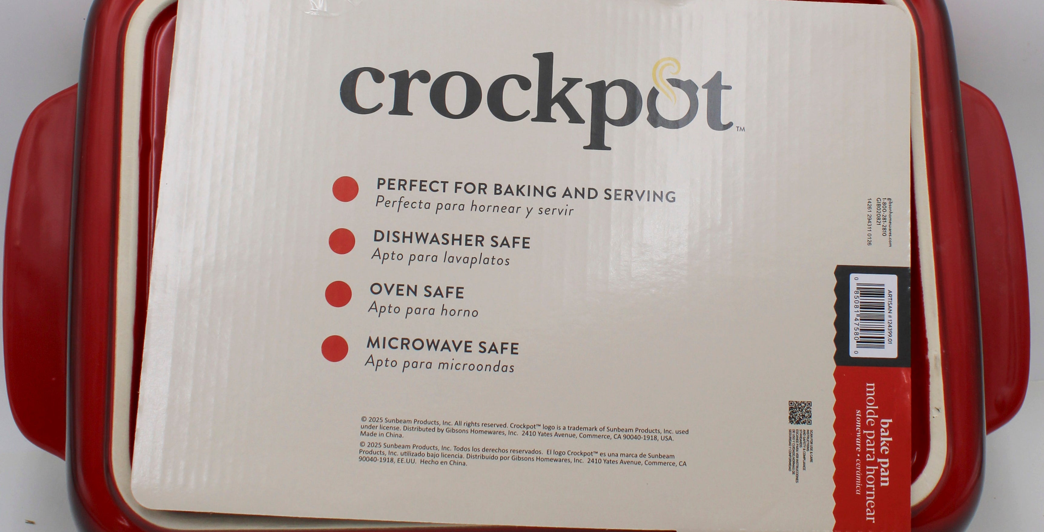 CROCKPOT 5.6QT BAKEWARE - RED STONEWARE NI