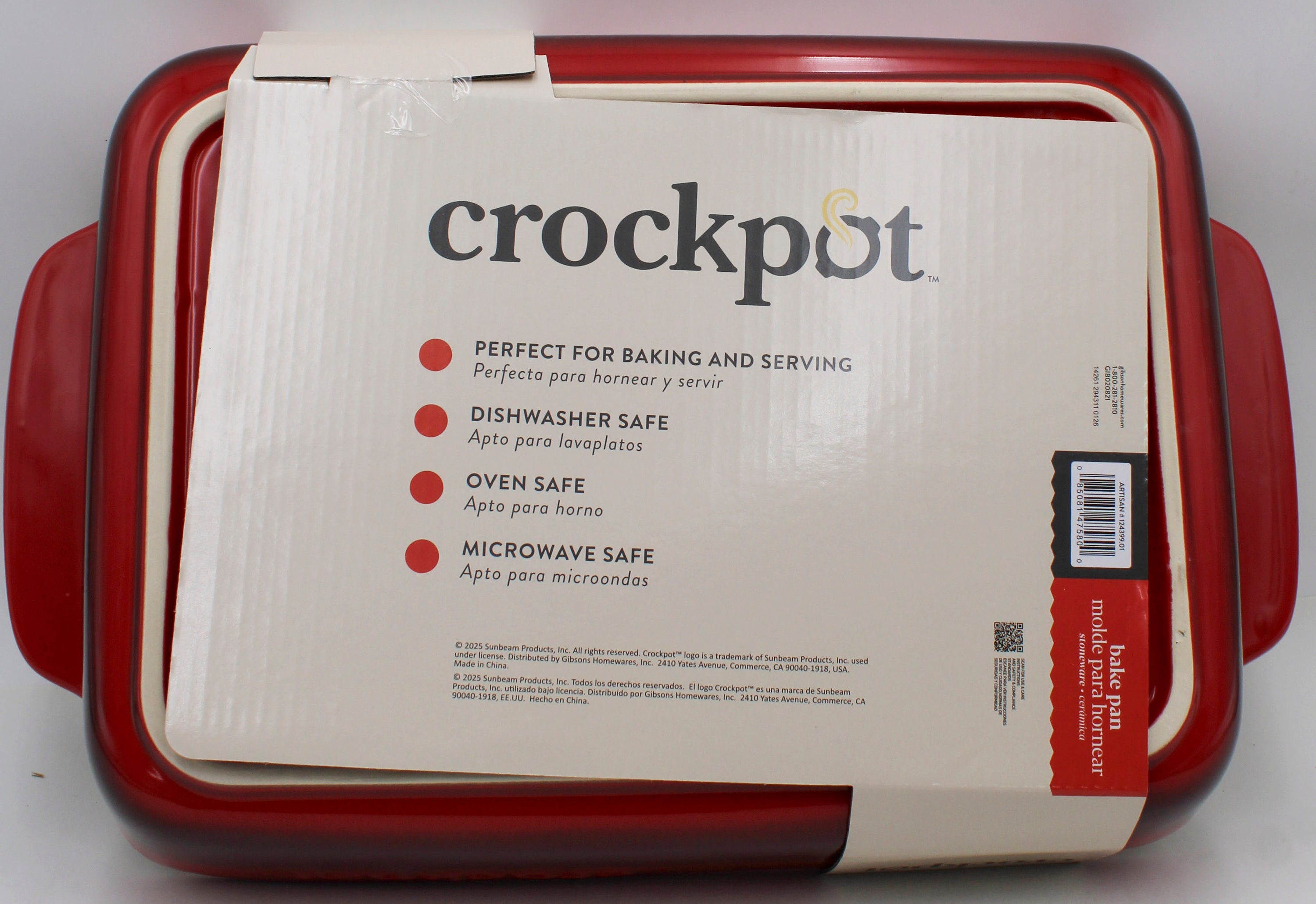 CROCKPOT 5.6QT BAKEWARE - RED STONEWARE NI