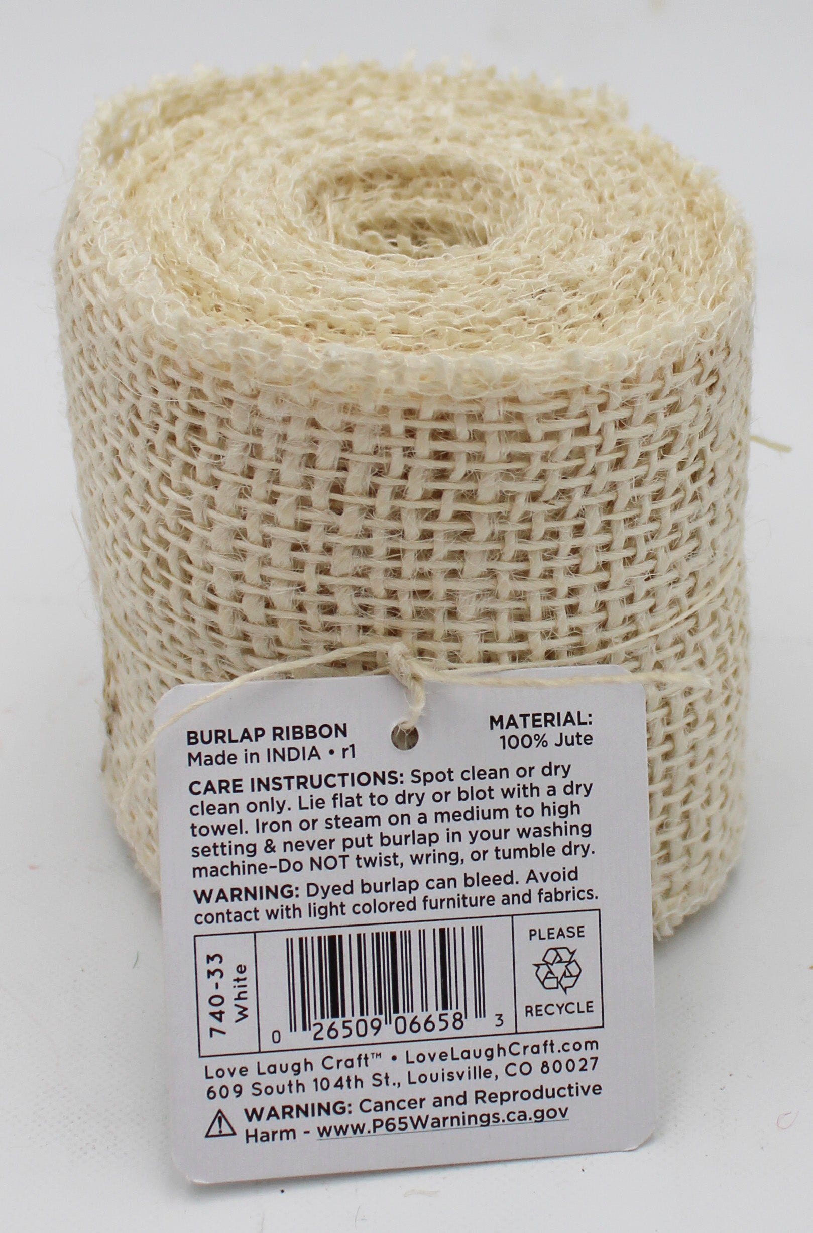 Burlap Ribbon White 3in x 5yd – Wholesale Roll