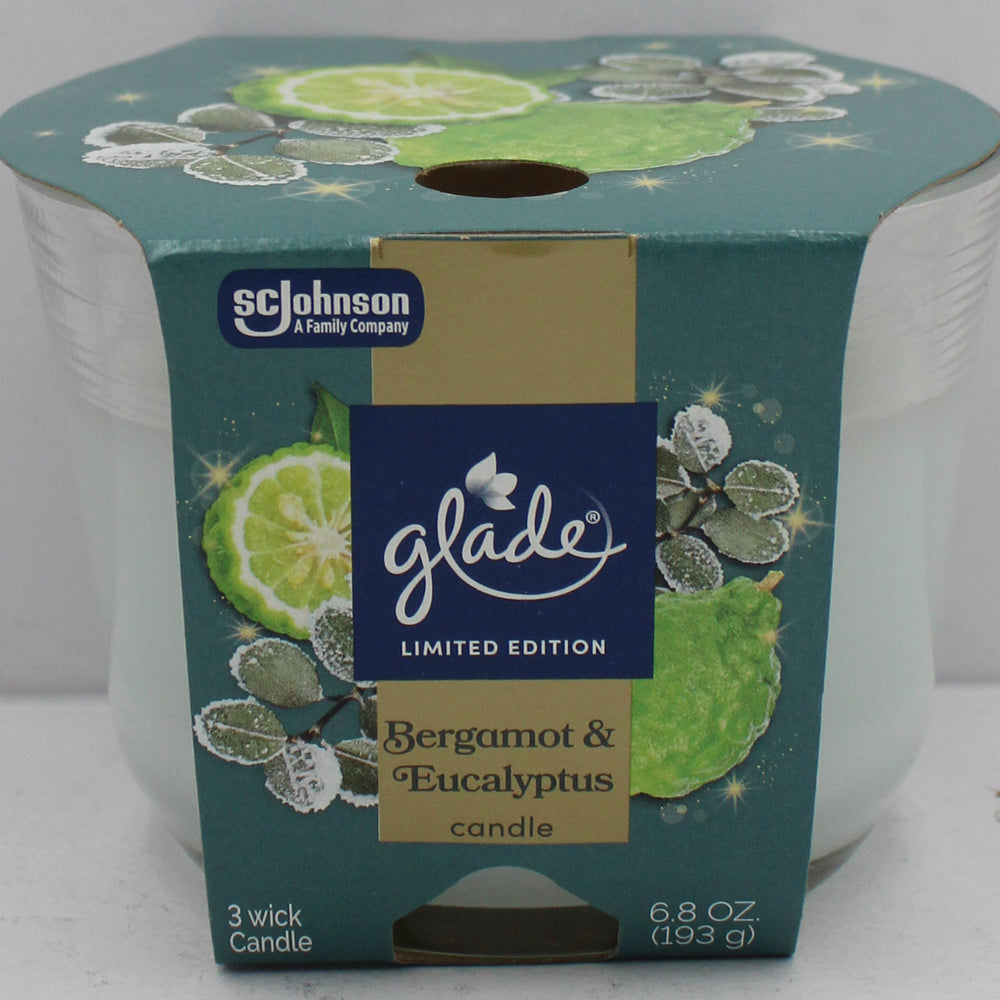 GLADE 3-WICK CANDLE BERGAMOT & EUCALYPTUS 6.8oz US