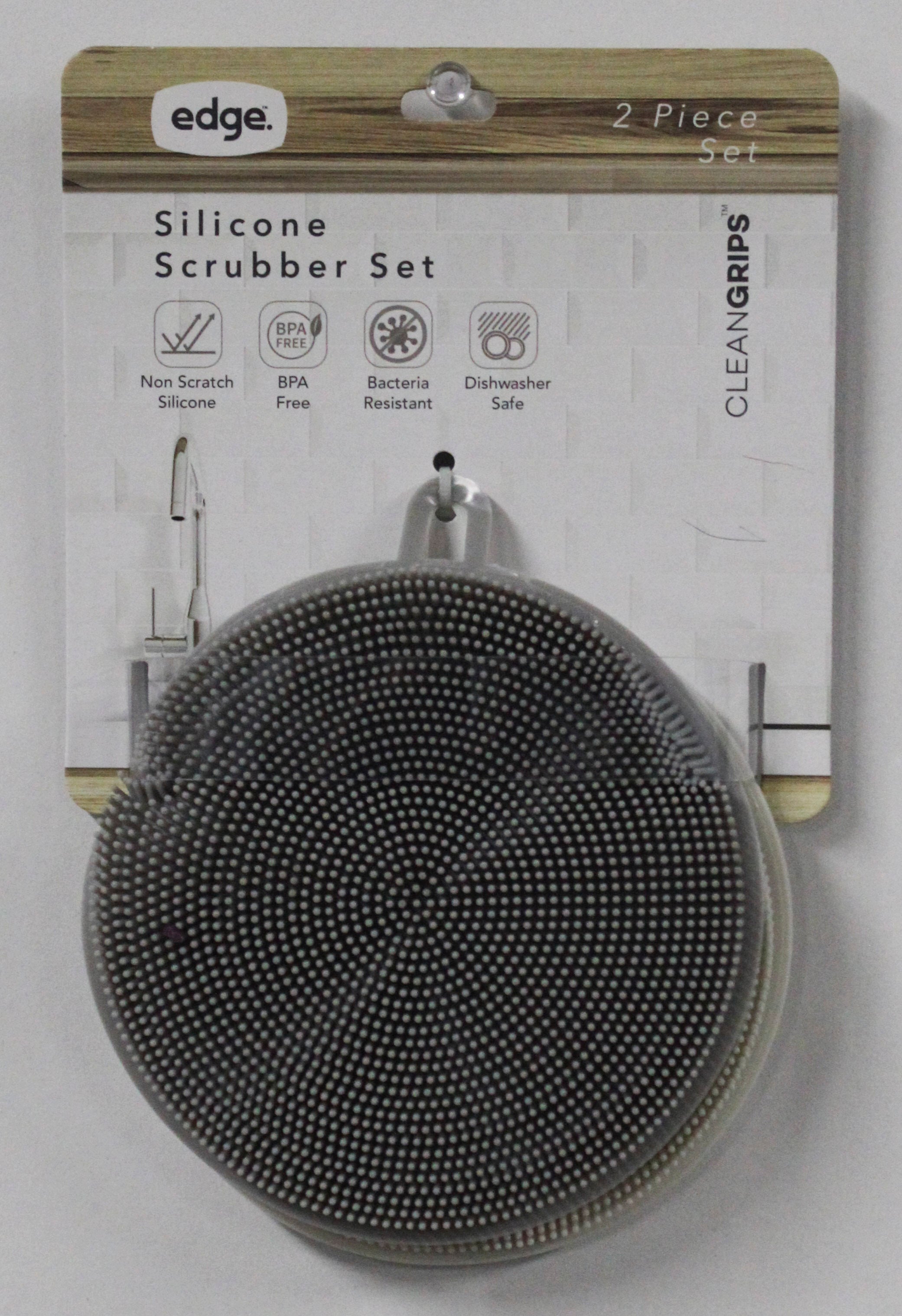 SILICONE ROUND SCRUBBER 2pc SET