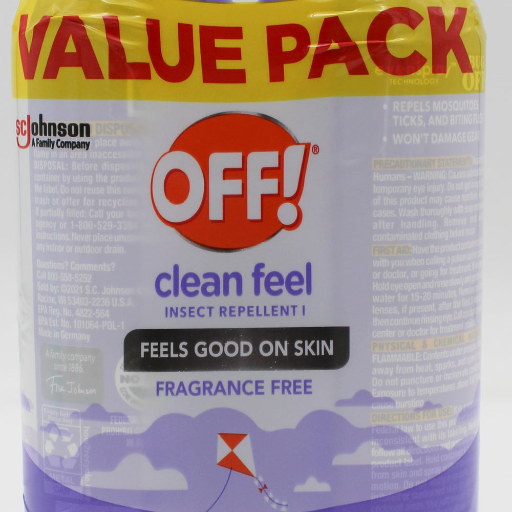 SP OFF CLEAN FEEL INSECT REPELLENT 2CT 5oz FRAGRANCE FREE