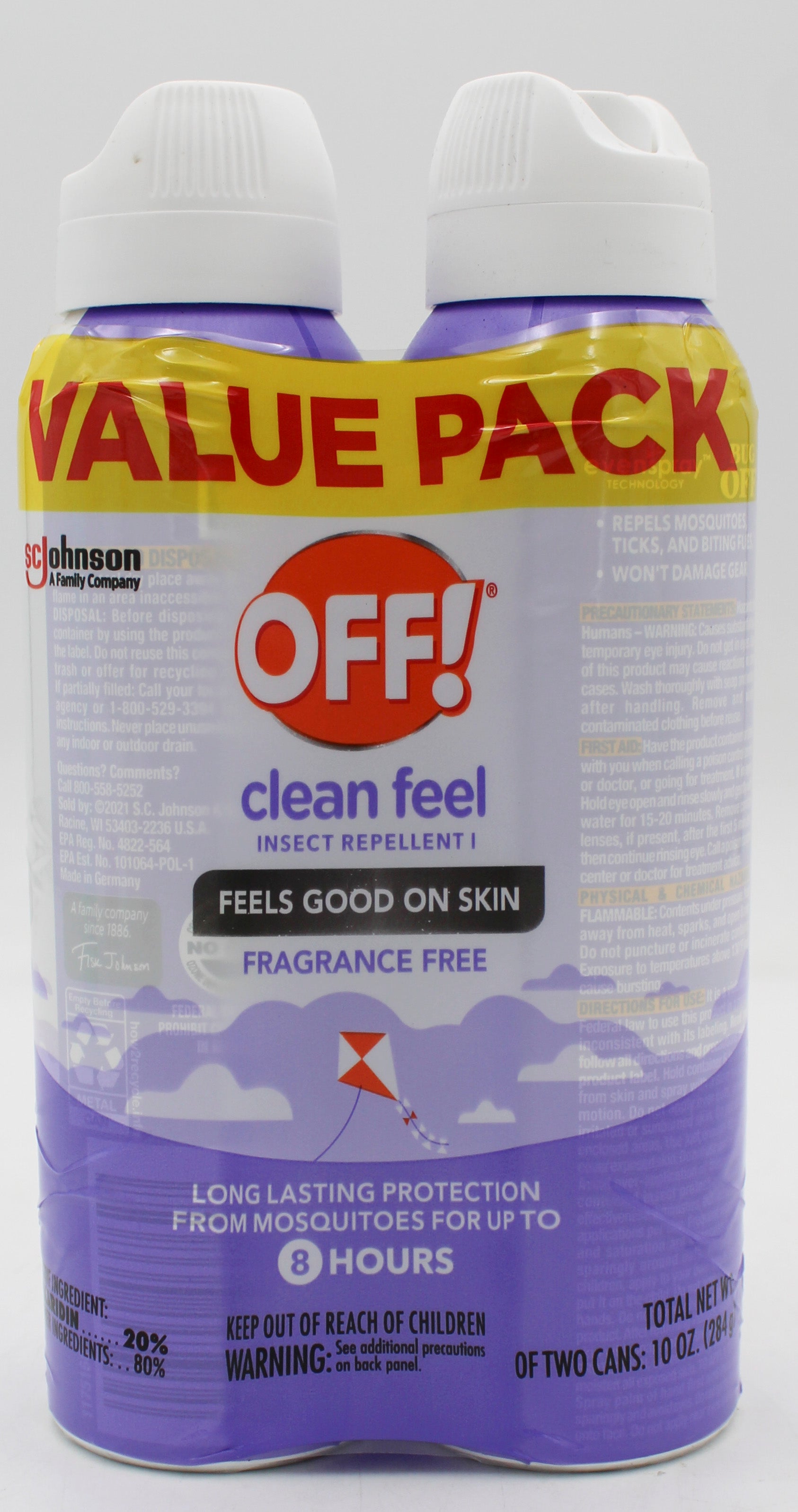 SP OFF CLEAN FEEL INSECT REPELLENT 2CT 5oz FRAGRANCE FREE
