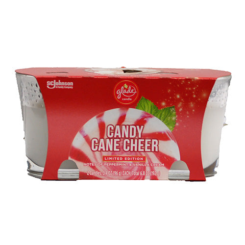 GLADE CANDLE 3.4oz/2CT-CANDY CANE.