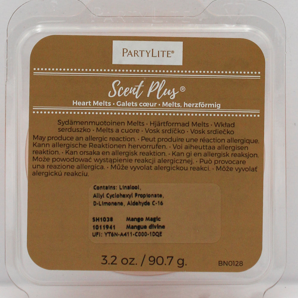 PARTYLITE MANGO MAGIC SCENT PLUS HEART MELTS 3.2oz