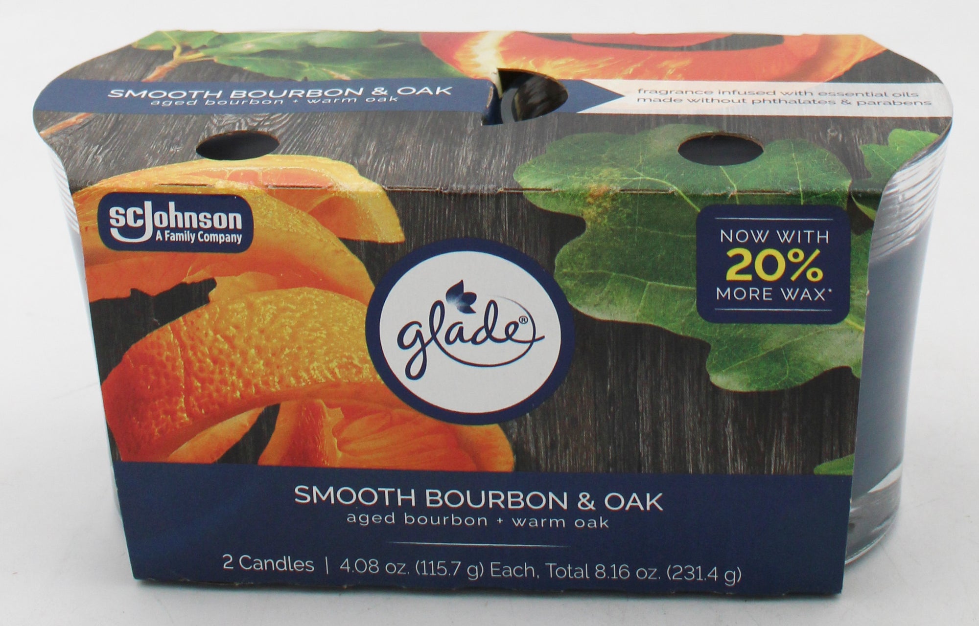 SP GLADE CANDLE SMOOTH BOURBON & OAK 2ct 4.08oz