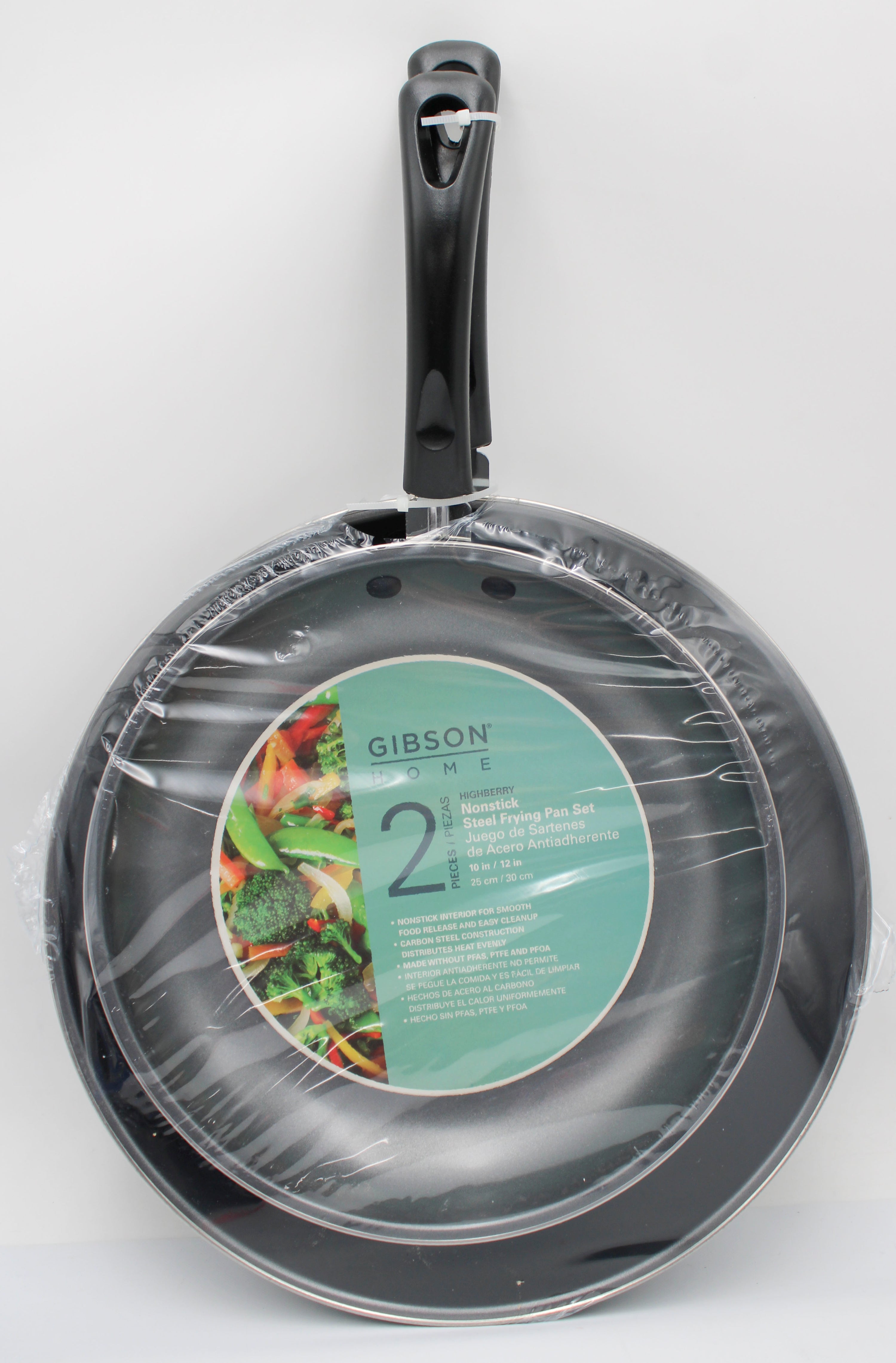 2PC GIBSON HOME SS FRYING PAN SET - 10in & 12in NI