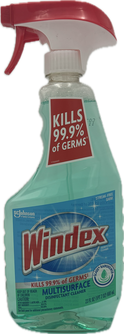 WINDEX MULTISURFACE DISINFECTANT CLEANER 23ozTRGGER  RAINSHOWER  US