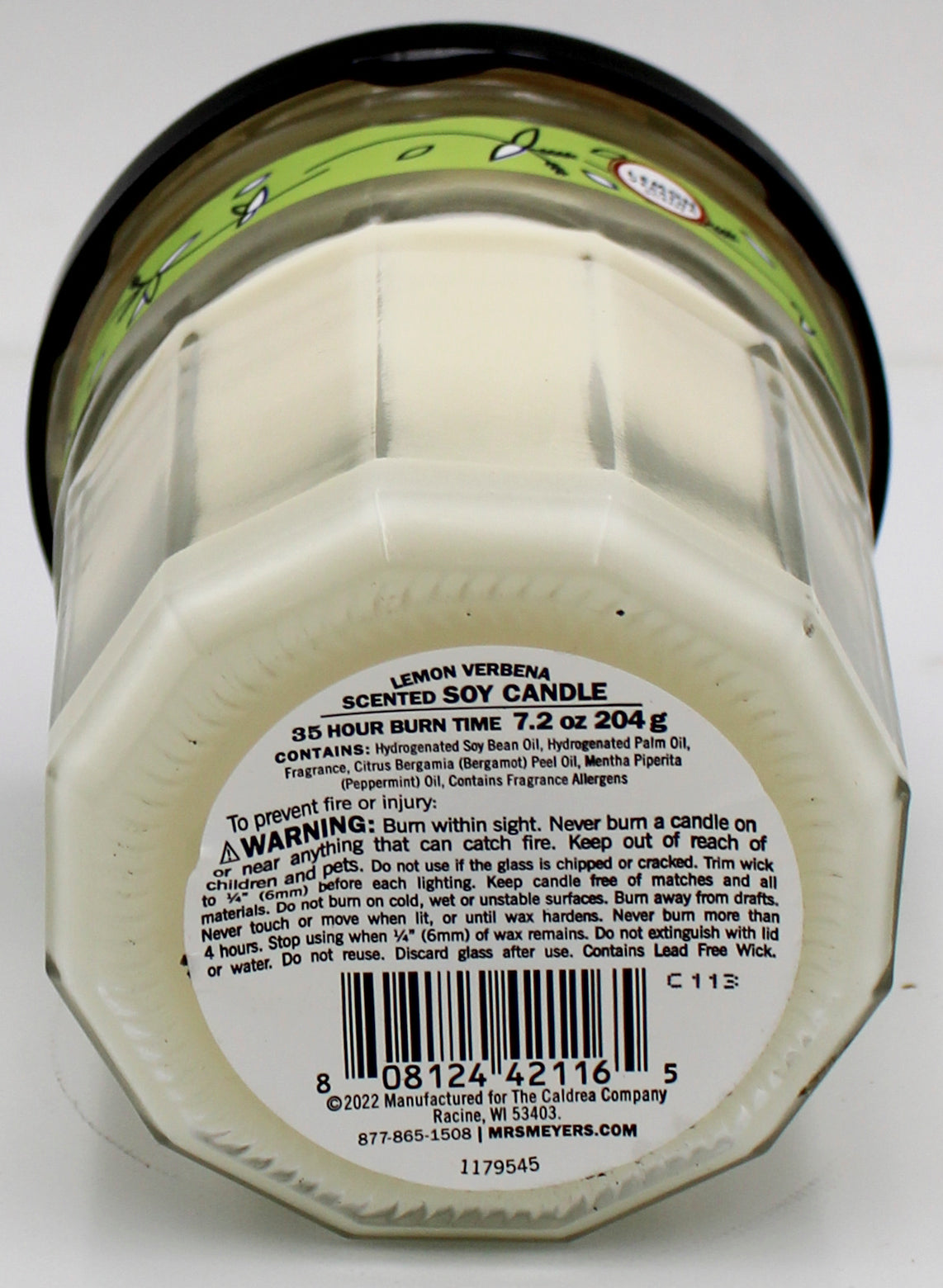 Mrs. Meyers Soy Candle Lemon Verbena 7.2oz