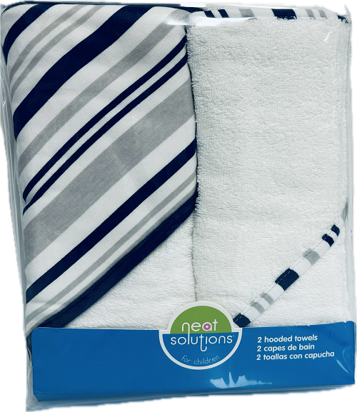 NEAT SOLUTIONS BOYS HOODED TOWELS 2CT 26"X30" NI