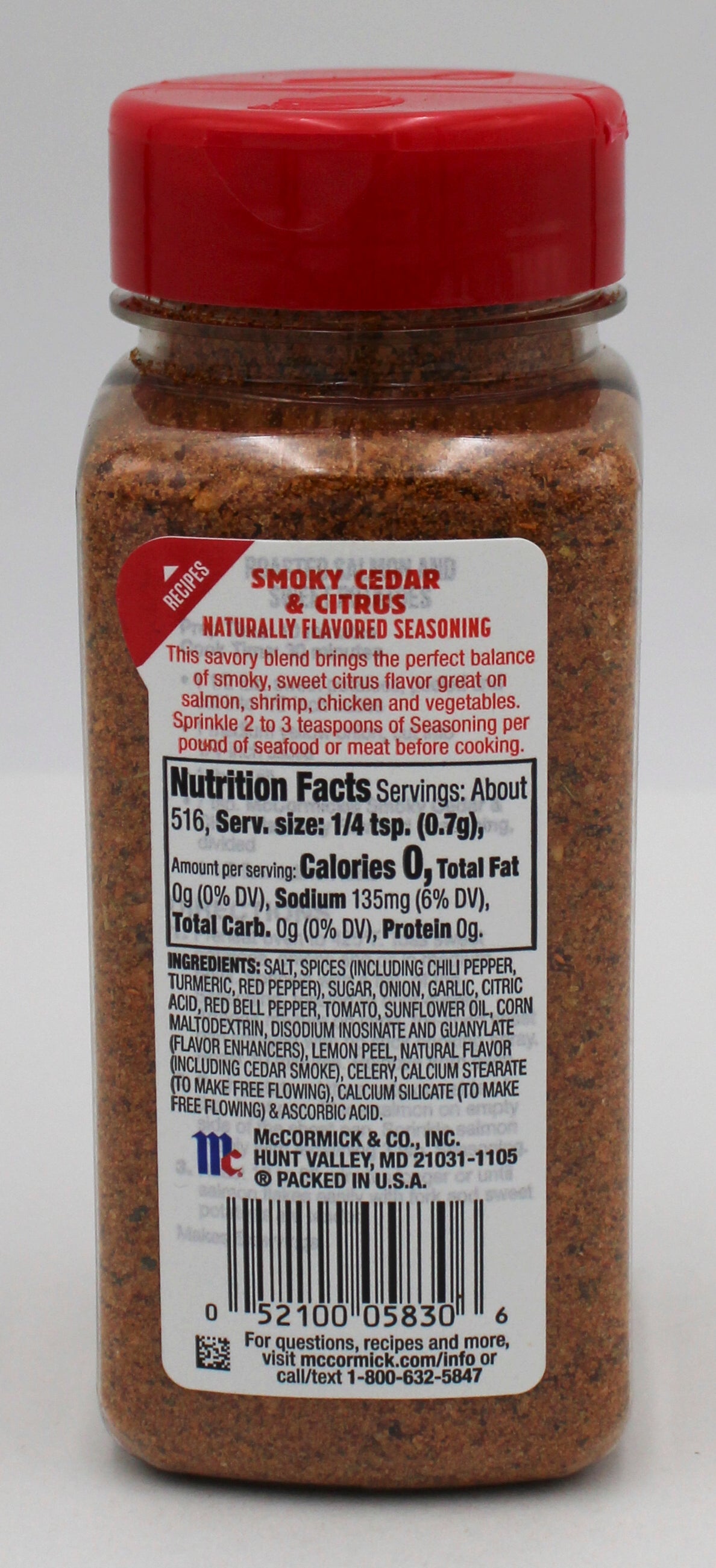 MCCORMICK SMOKY CEDAR & CITRUS SEASONING  12.75 Oz BB 1/13/27