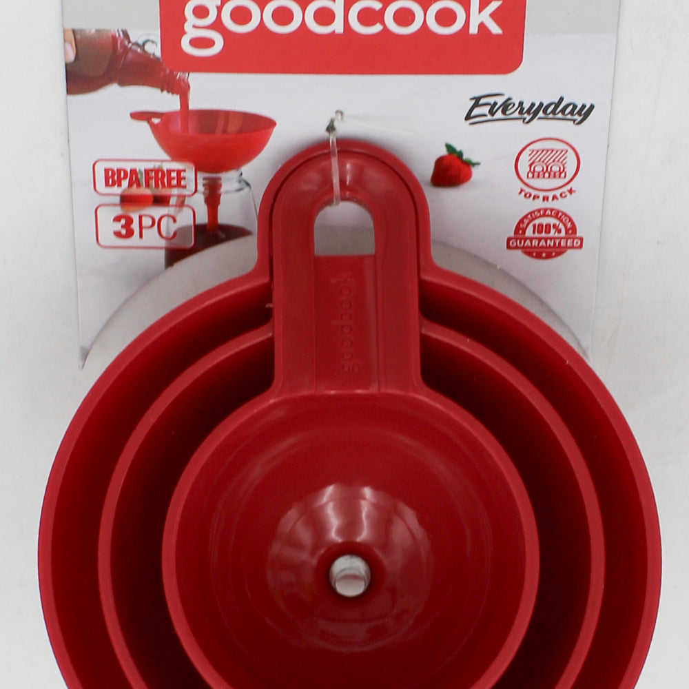 GOOD COOK SILVER 3PC FUNNEL SET