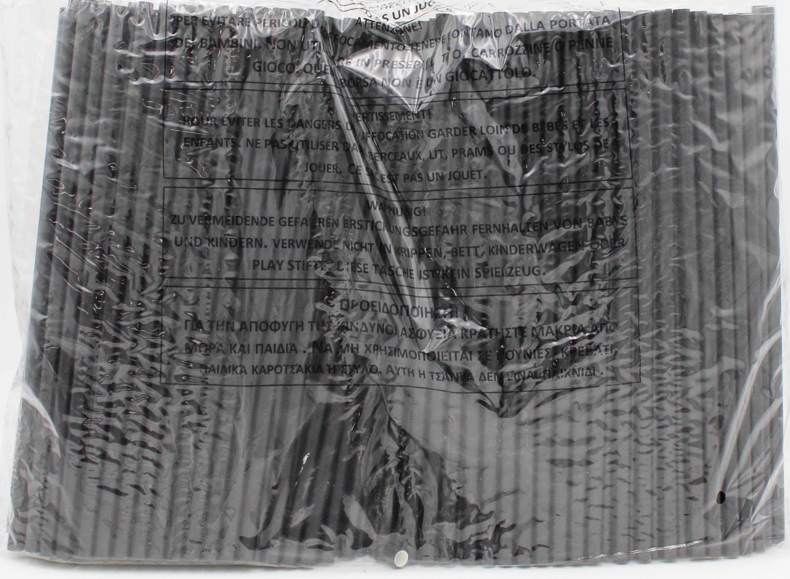 10"  Paper Straws, Solid Black, (unwrapped), 500 per Pack