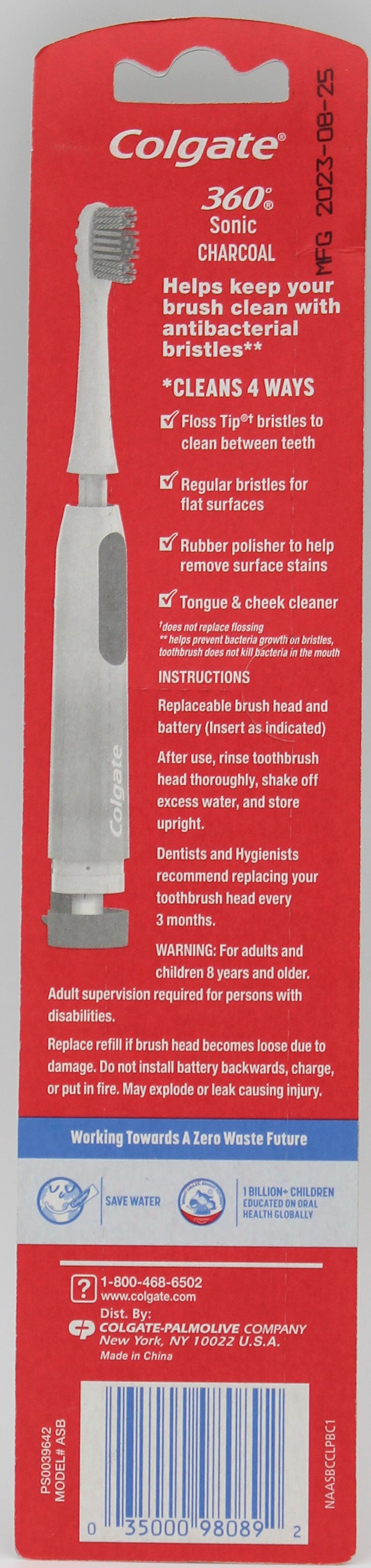 COLGATE 360 POWERED TOOTHBRUSH CHARCOAL - SOFT 1ct NI