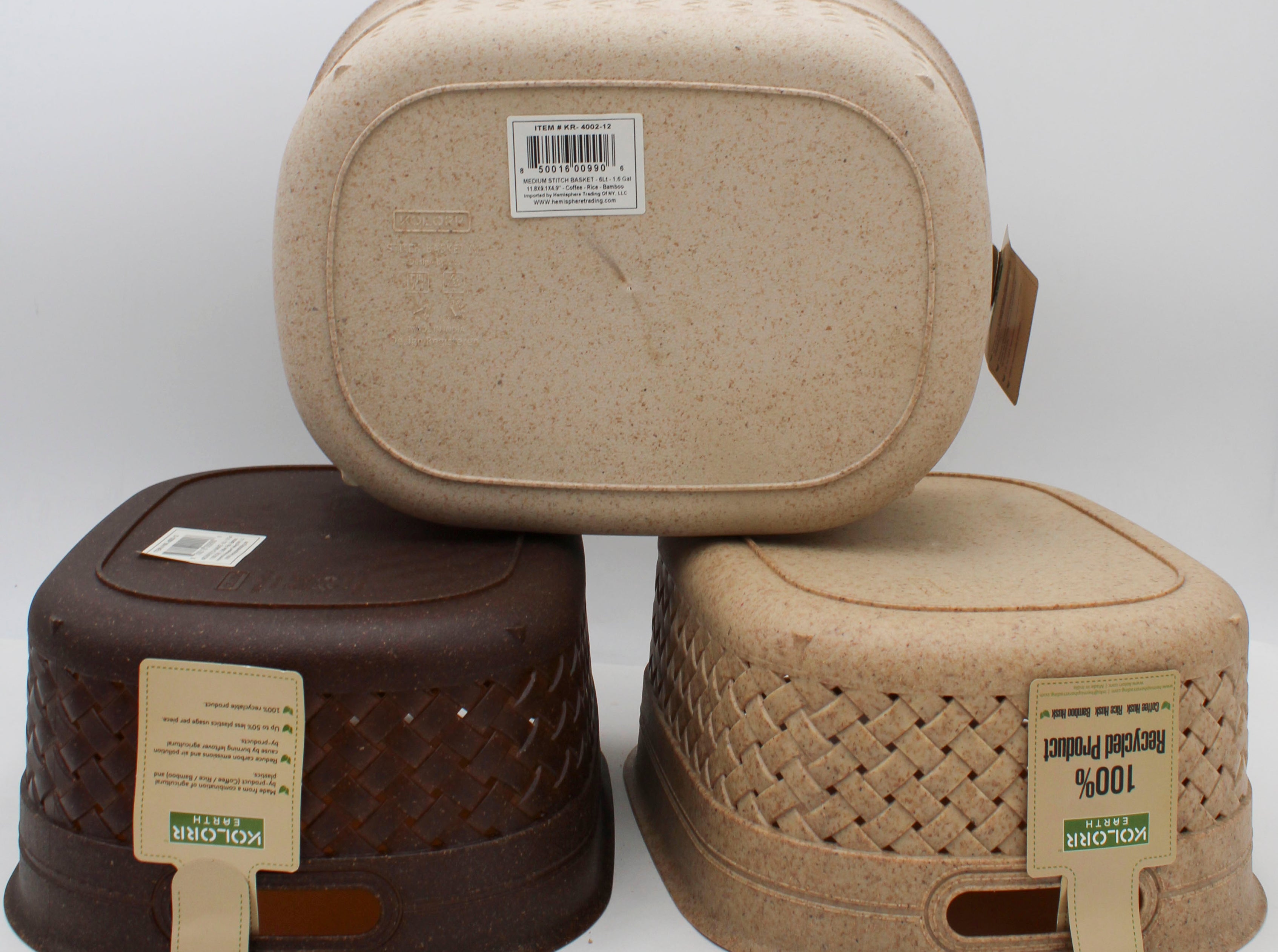 11.8x9.1in MEDIUM STITCH BASKET - ASST COLORS