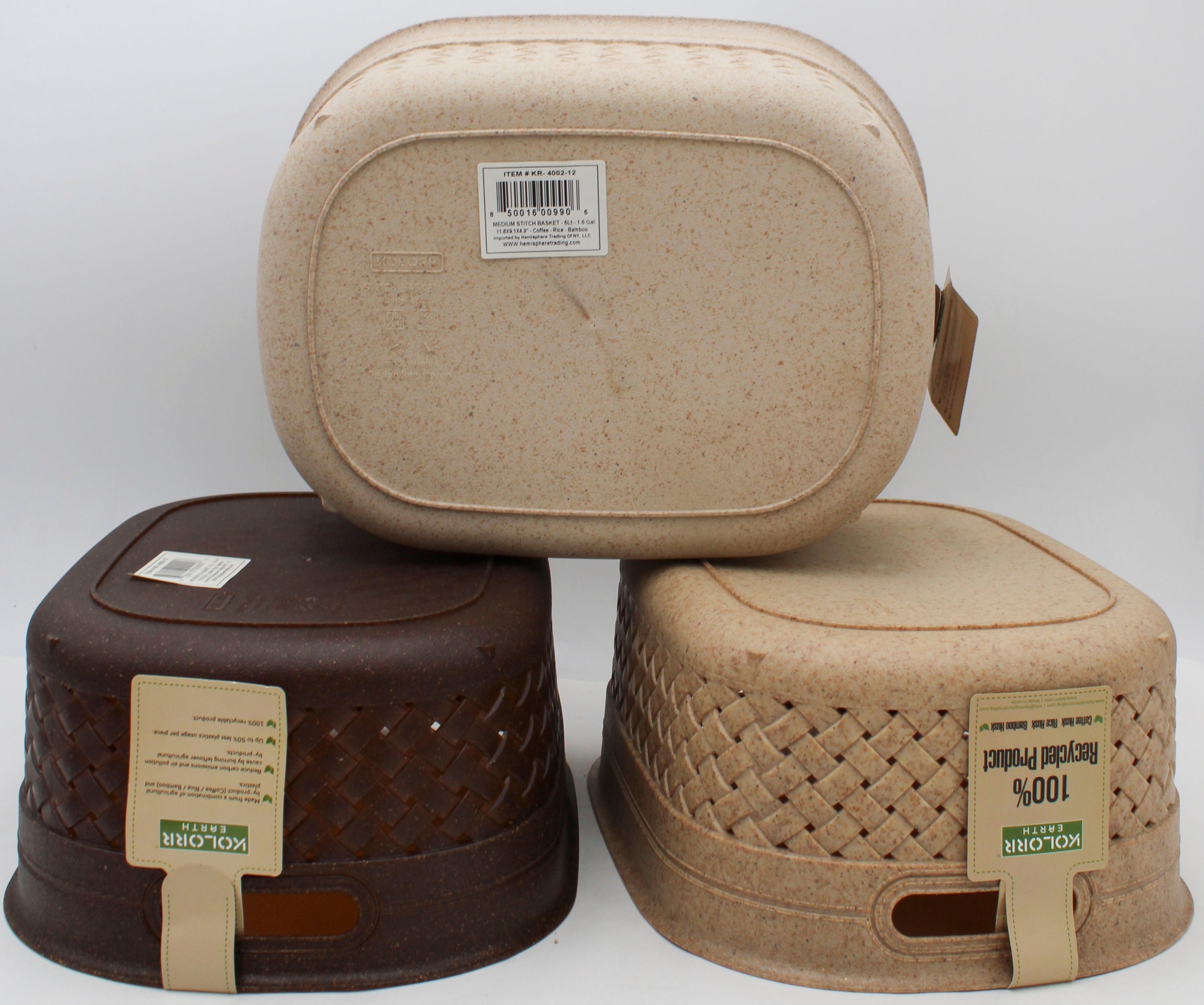 11.8x9.1in MEDIUM STITCH BASKET - ASST COLORS