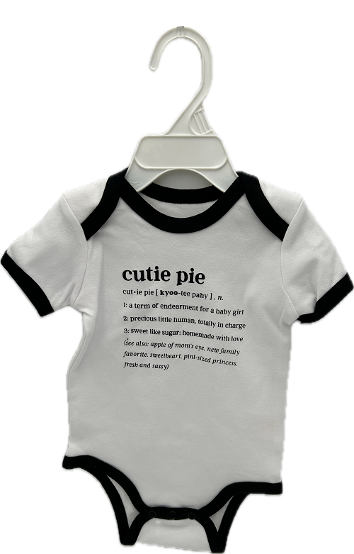 CUTIE PIE ONESIE 3-6 MONTHS