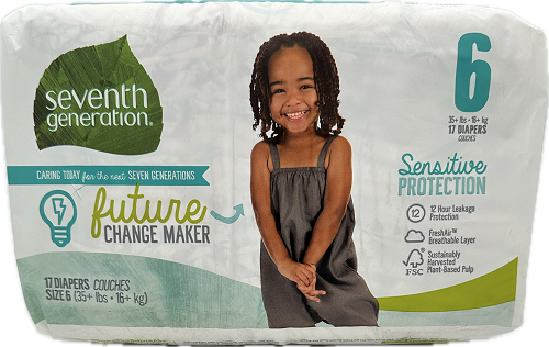 SEVENTH GENERATION DIAPER SIZE6 17CT SENSITIVE