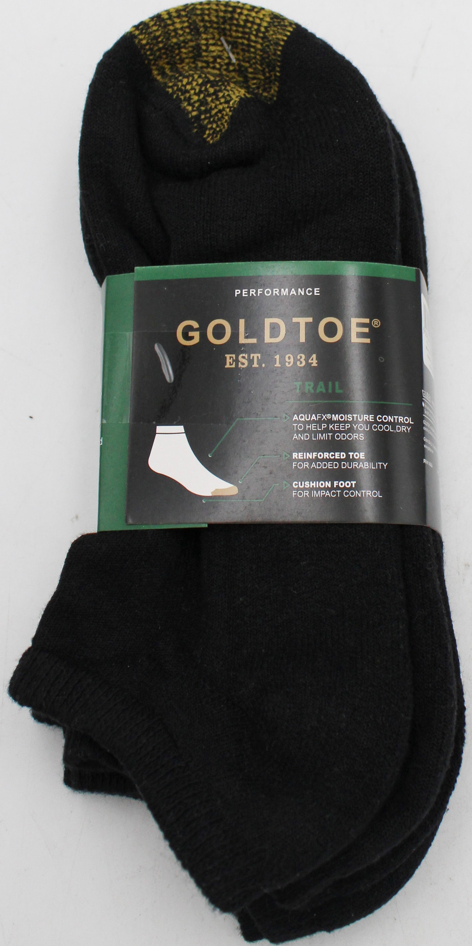 GOLDTOE 3PK MENS LOWCUT SOCKS BLACK SZ 10-13 NI