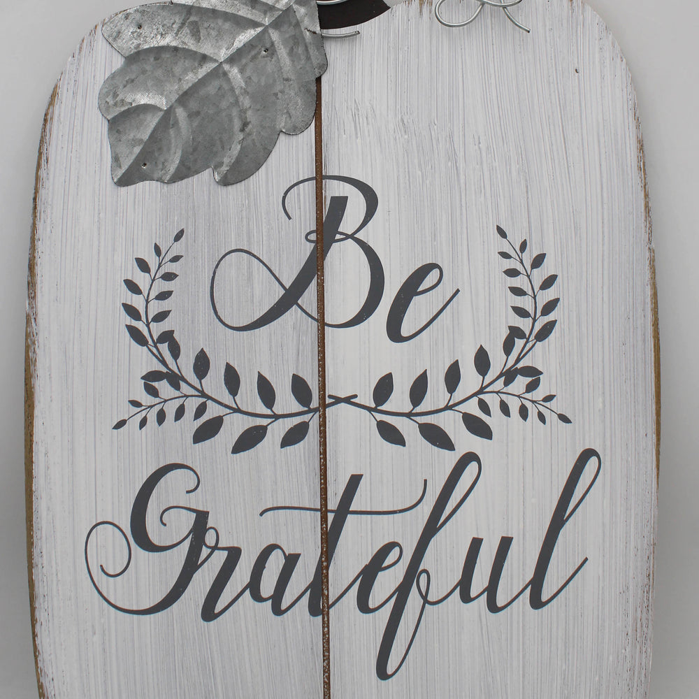 BE GRATEFUL PUMPKIN STAND 13.5"L x 21.25""H