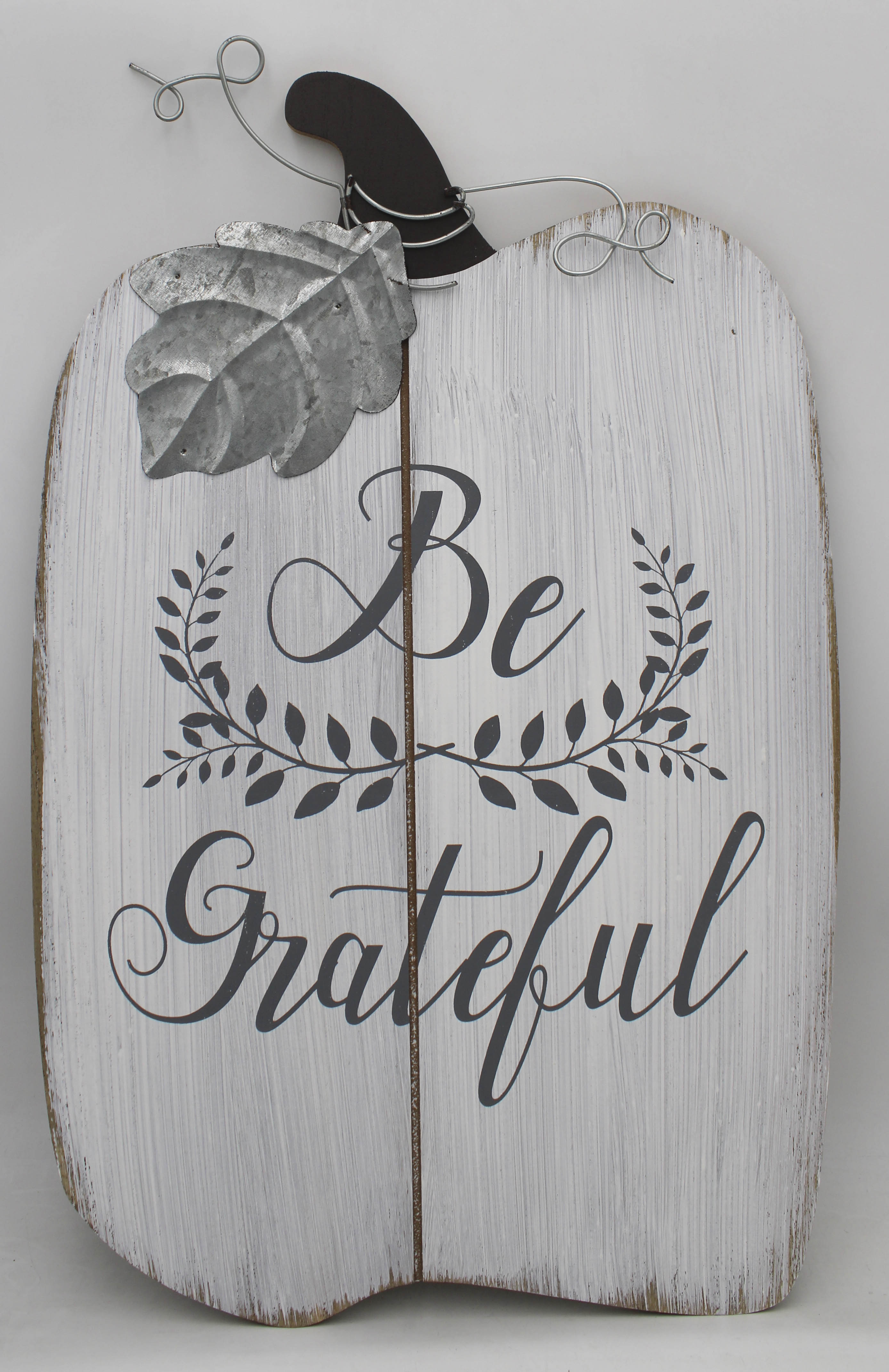 BE GRATEFUL PUMPKIN STAND 13.5"L x 21.25""H