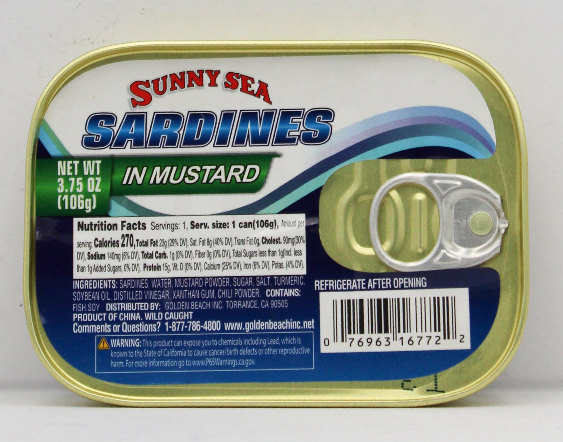 SUNNY SEA SARDINES IN MUSTARD 3.75 Oz BB 6/30/26