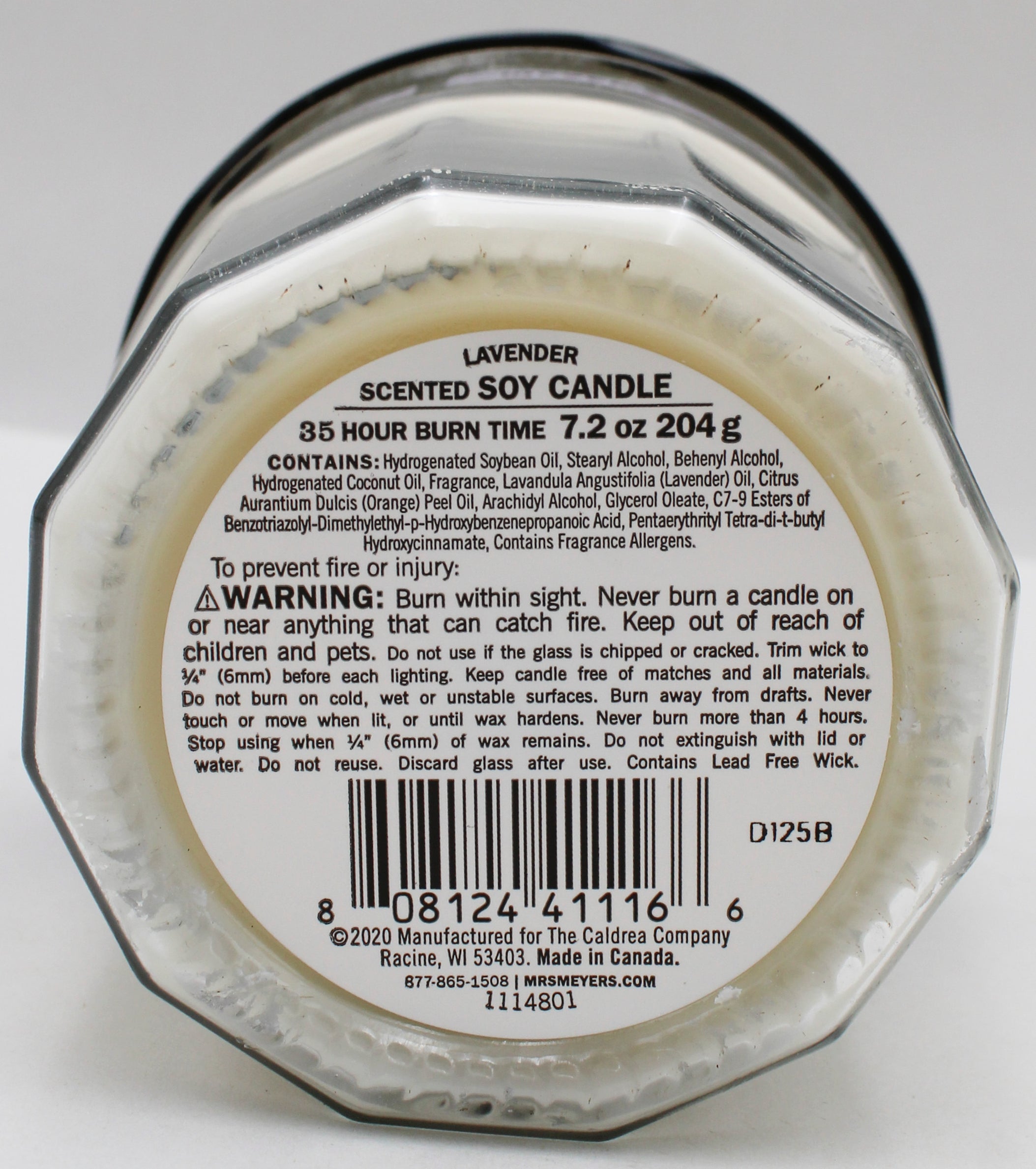 MRS MEYERS LARGE SOY CANDLE LAVENDER 7.2oz US
