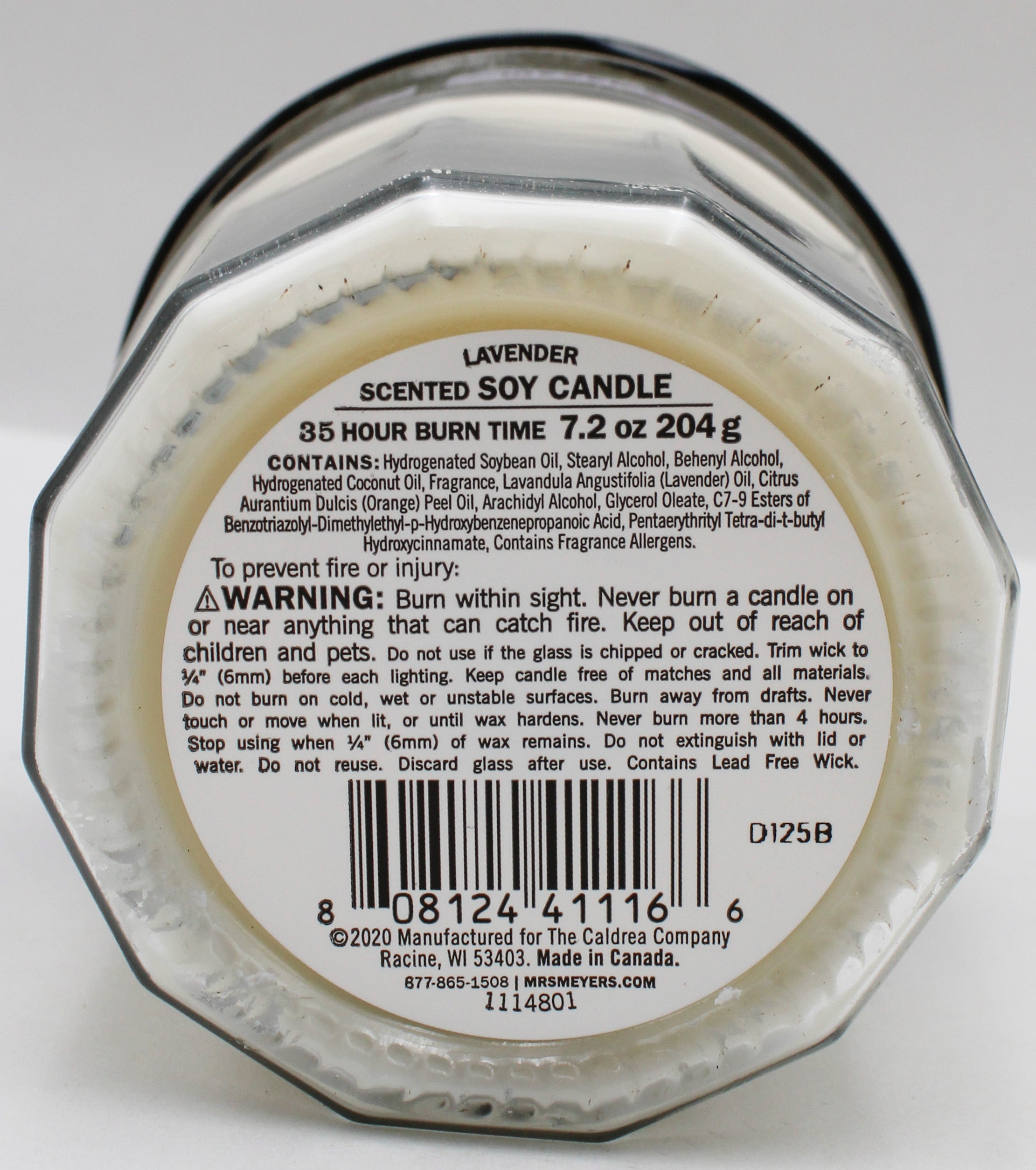 MRS MEYERS LARGE SOY CANDLE LAVENDER 7.2oz US