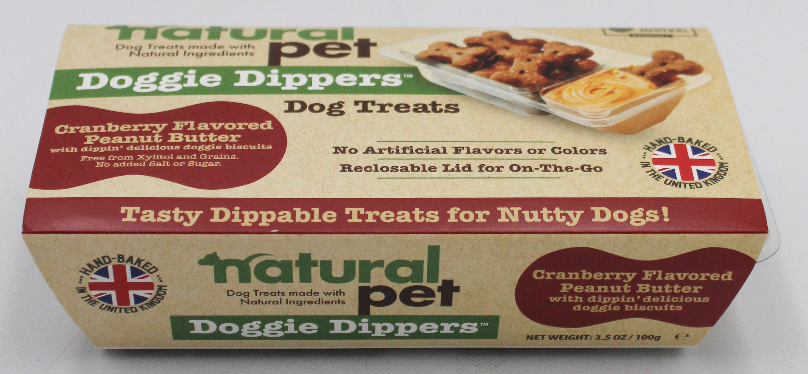 NATURAL PET DOGGIE DIPPERS 
CRANBERRY FLAVORED PEANUT BUTTER BB 5/1/2027