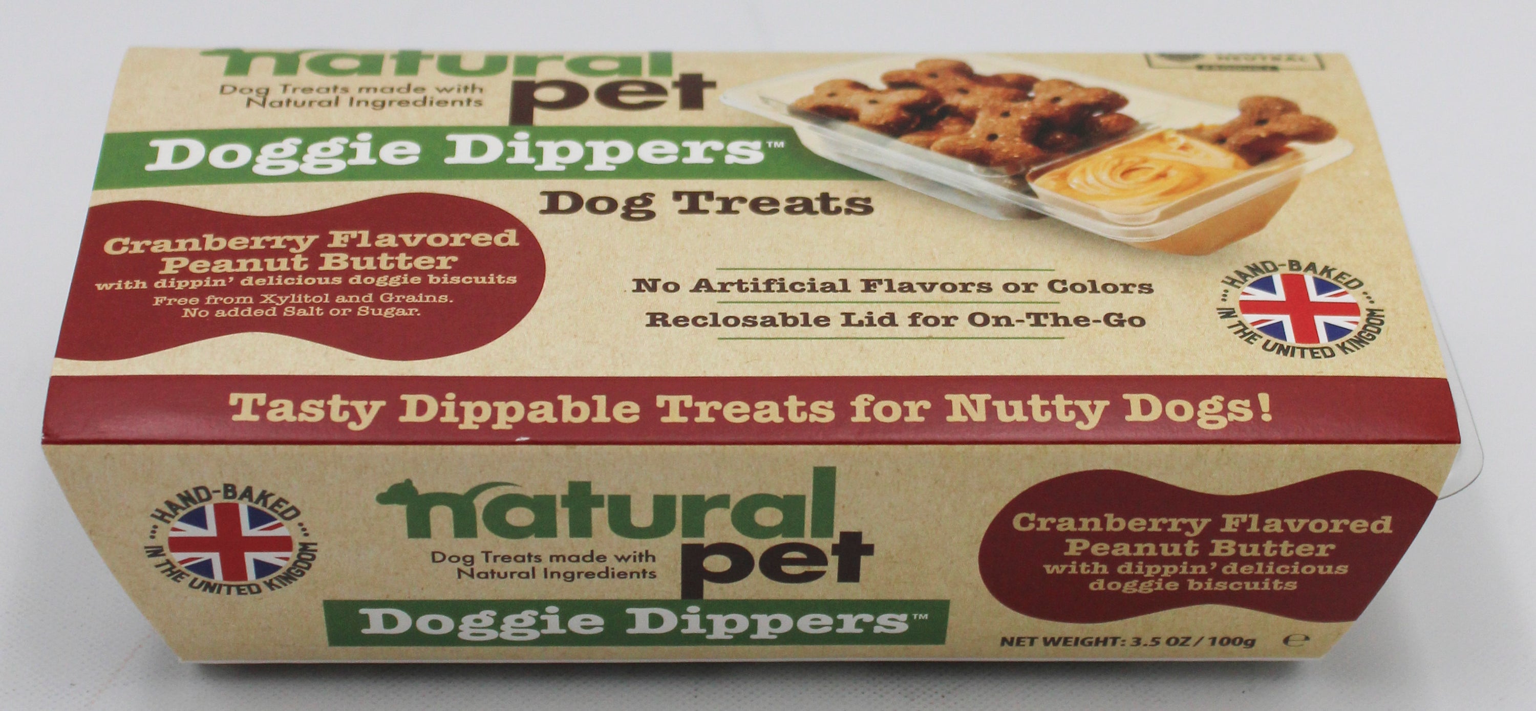 NATURAL PET DOGGIE DIPPERS 
CRANBERRY FLAVORED PEANUT BUTTER BB 5/1/2027