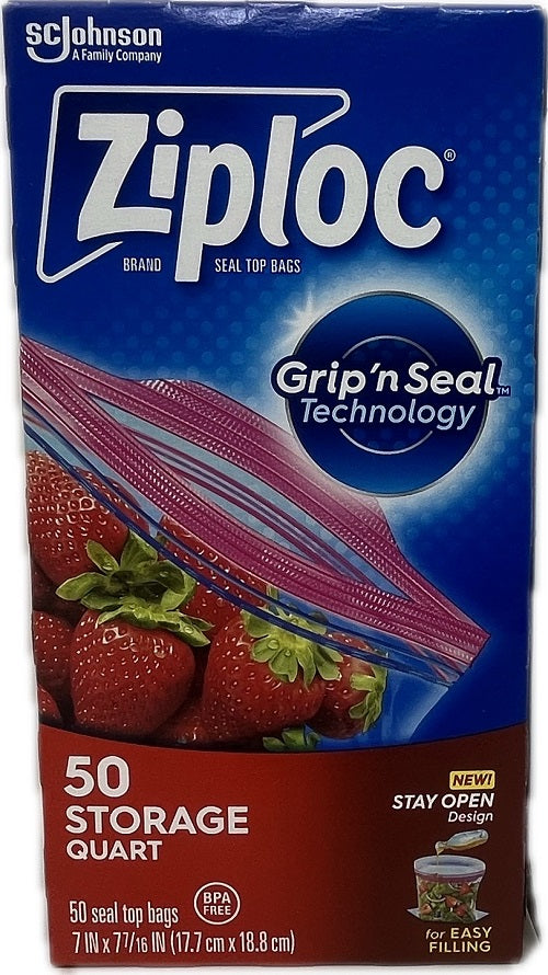 SP ZIPLOC STORAGE BAG 50CT/QRT (IMPERFECT) NO UPC