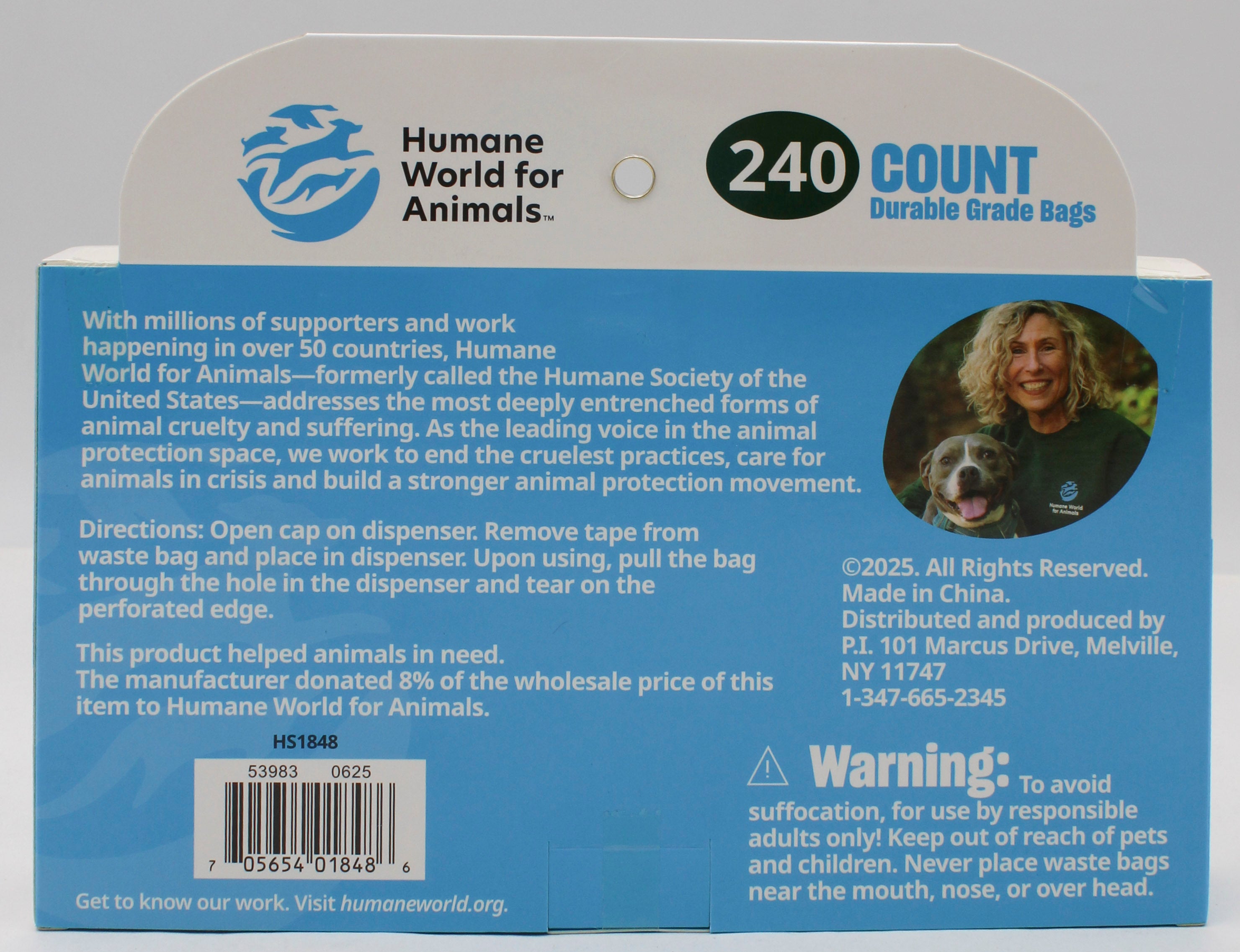 HUMANE SOCIETY HEAVY DUTY PET WASTE BAGS 16 ROLLS/240ct