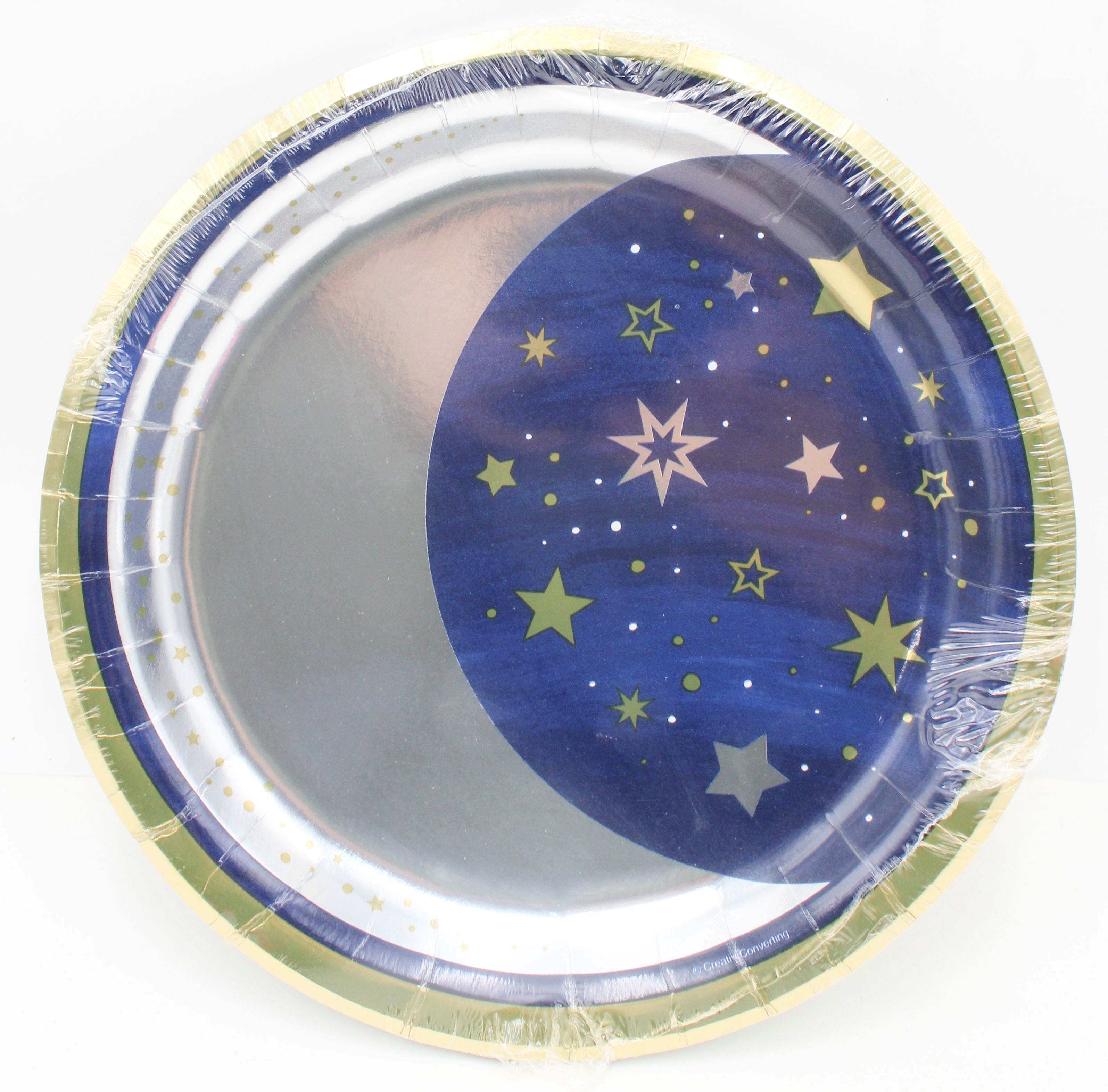 9" FOIL DINNER PLATE 8CT STARRY NIGHT MOON