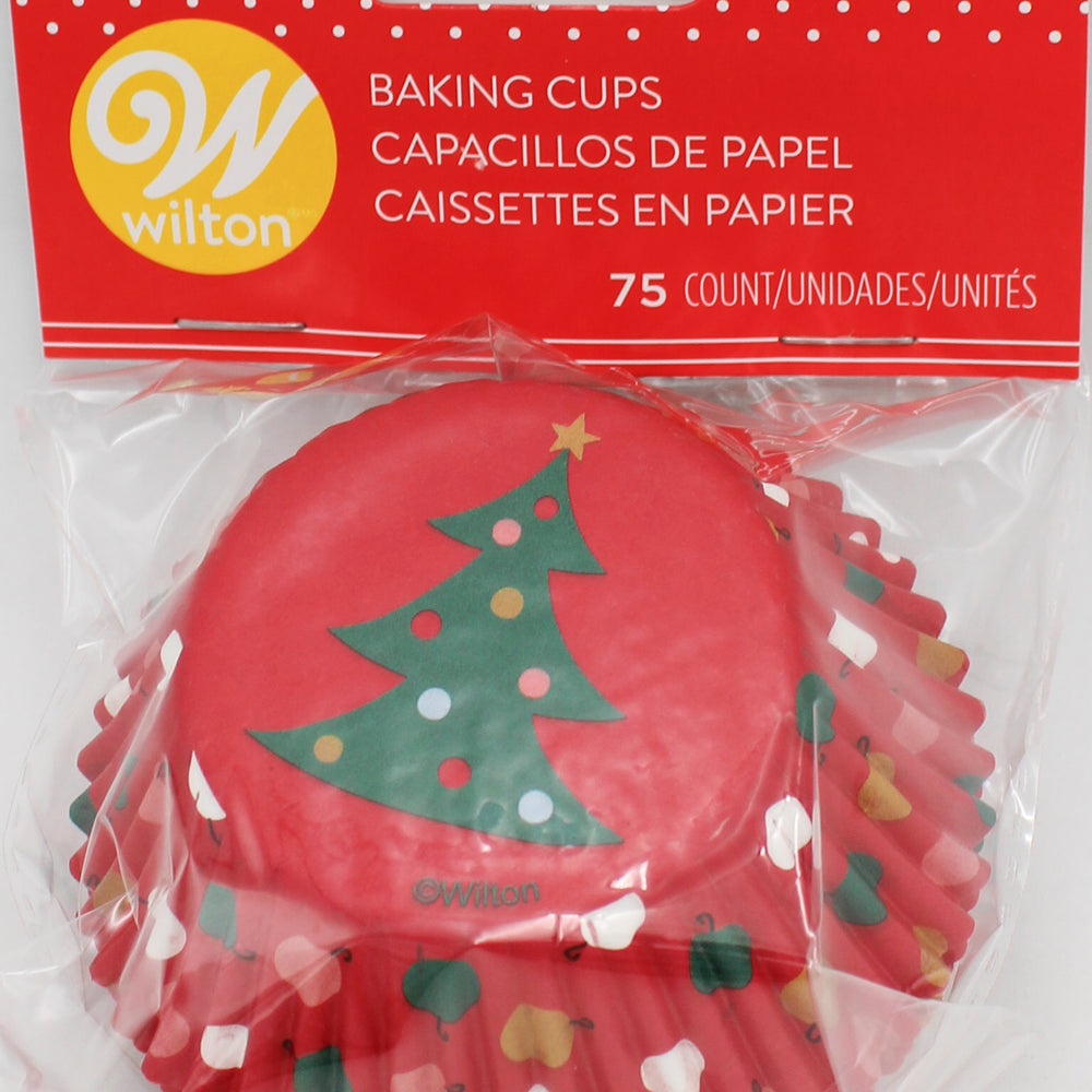 WILTON 75CT HOLIDAY RED TREE CUPCAKE LINERS