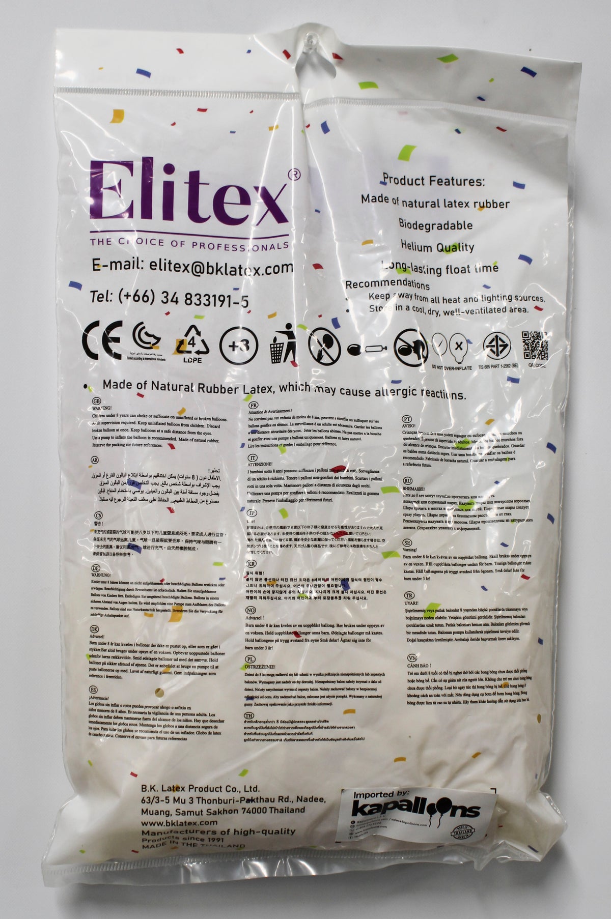 ELITEX 6" CRYSTAL CLEAR LINK BALLOON, 100 PACK