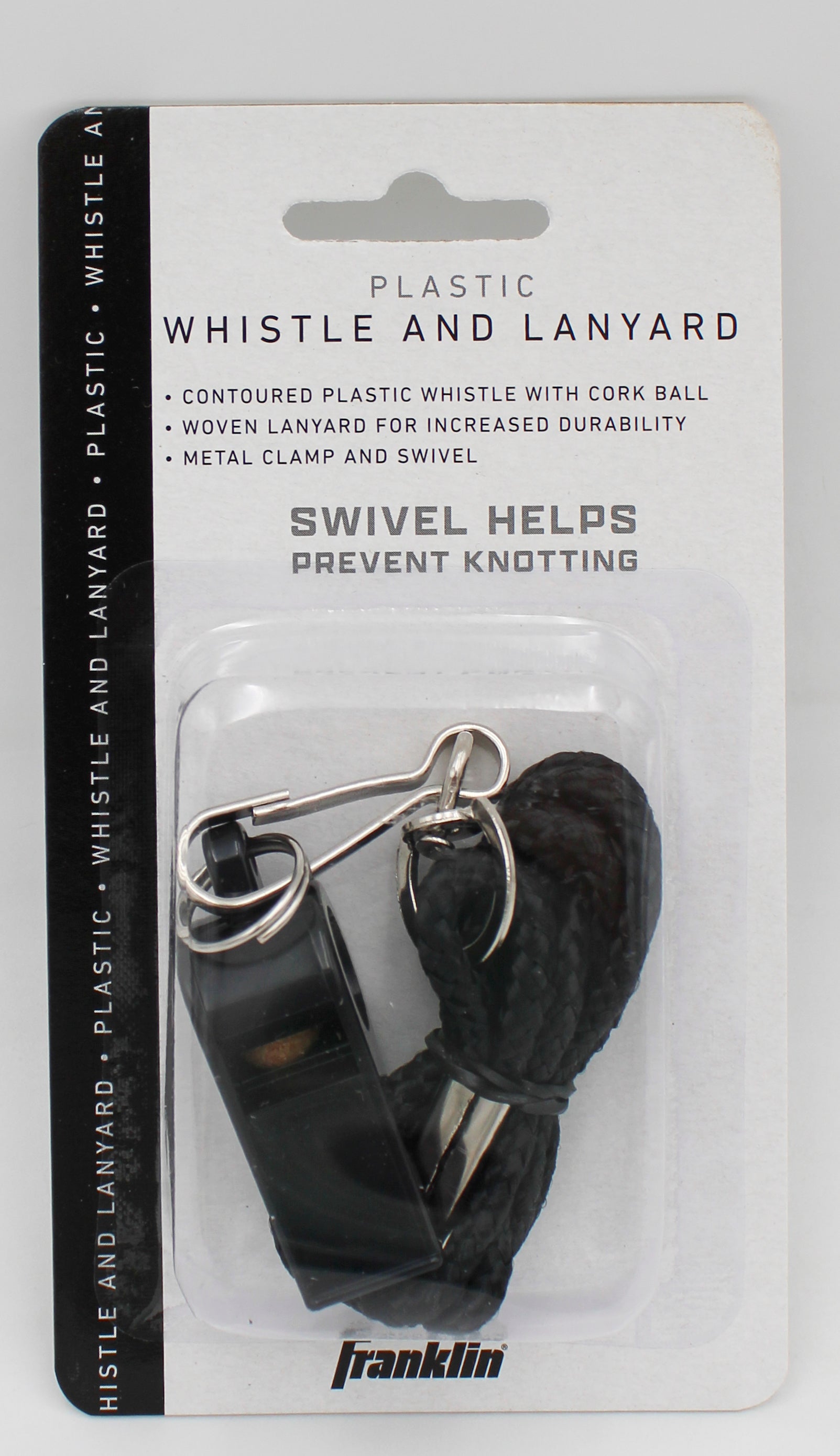 FRANKLIN PLASTIC WHISTLE W/LANYARD