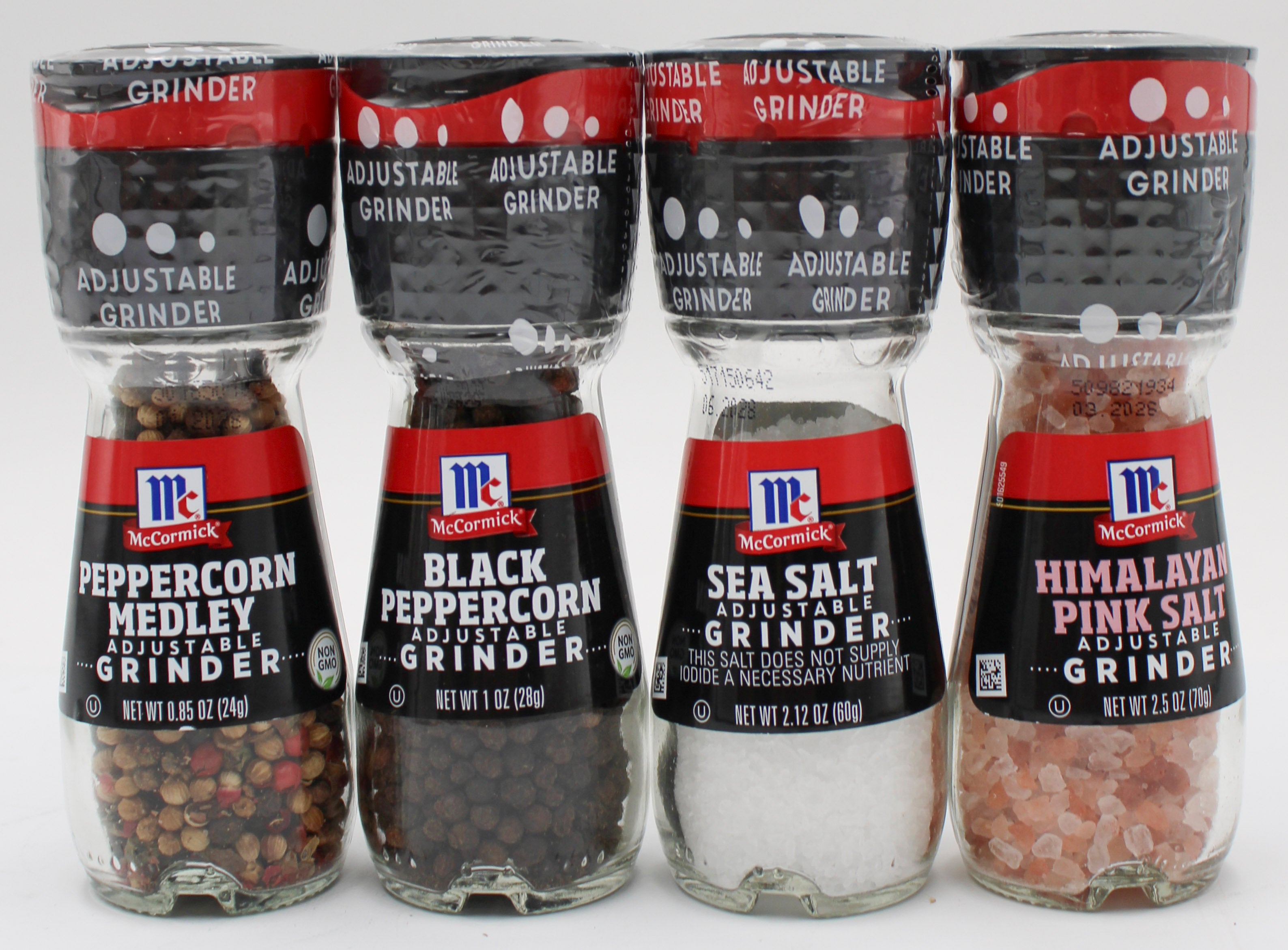 MCCORMICK ASST PEPPER GRINDERS 4 CT